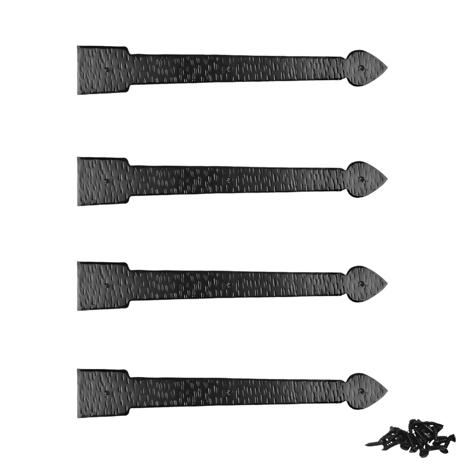 4 Pack 6 inch Faux Decorative Strap Hinge Black Decorative