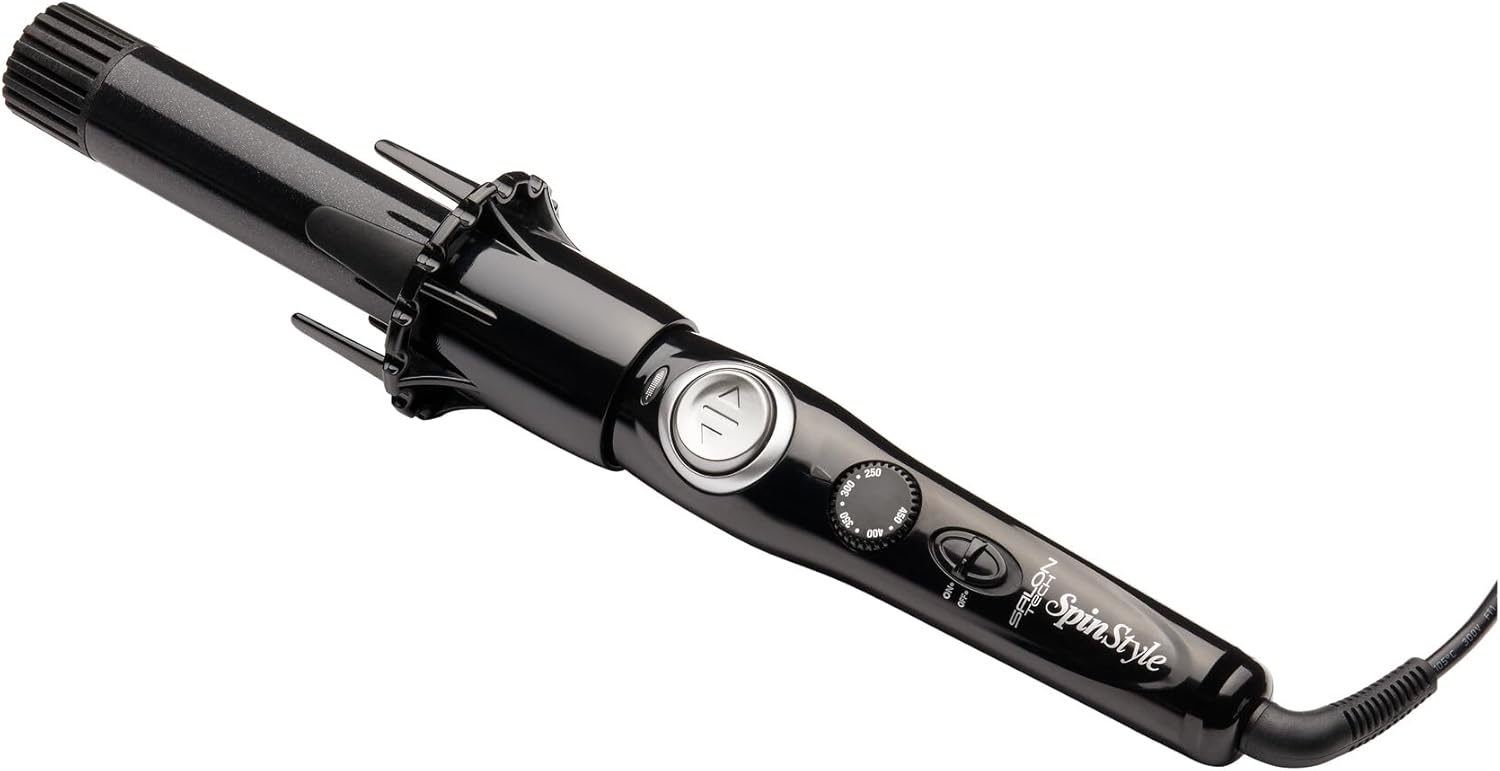 SALON TECH SpinStyle Pro Auto Curler - Create Beautiful, Long-Lasting Curls in Just A Few Seconds! (1.25 Inch)