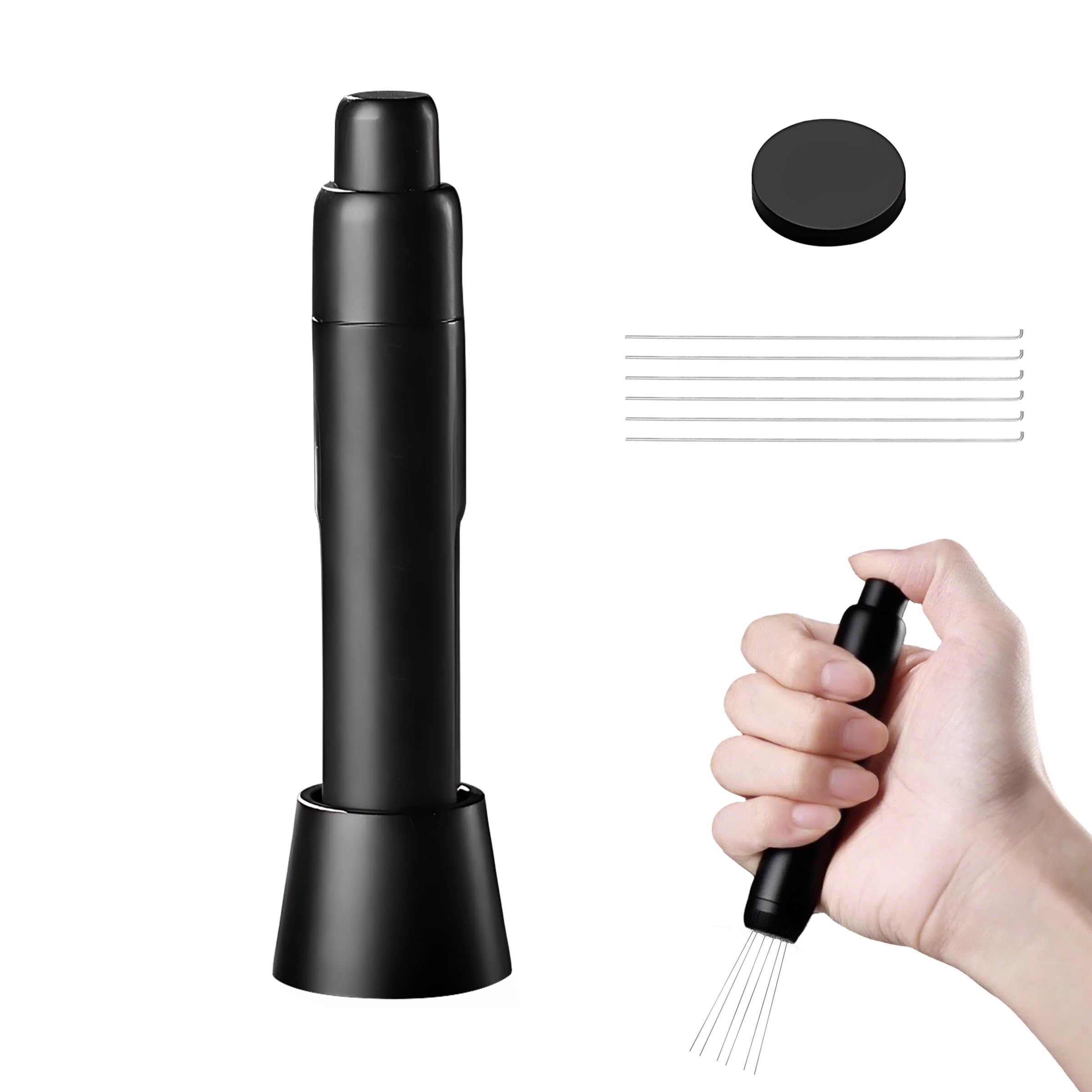 WDT Espresso Distribution Tool - Espresso Stirrer Tools with Stand & Extra 6 Replaceable Needles, 6 Needles Espresso Coffee Stirrer for Barista Espresso Machine