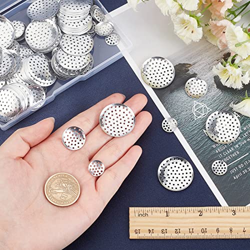 SUNNYCLUE 1 Box 180Pcs 3 Size Brooch Sieve Findings 12mm 18mm 28mm Silver Brooch Clasps Pin Disk Base Disc Blank Thicken Cabochon Trays for DIY Jewellery Craft Making Decoration Accessories - Image 3