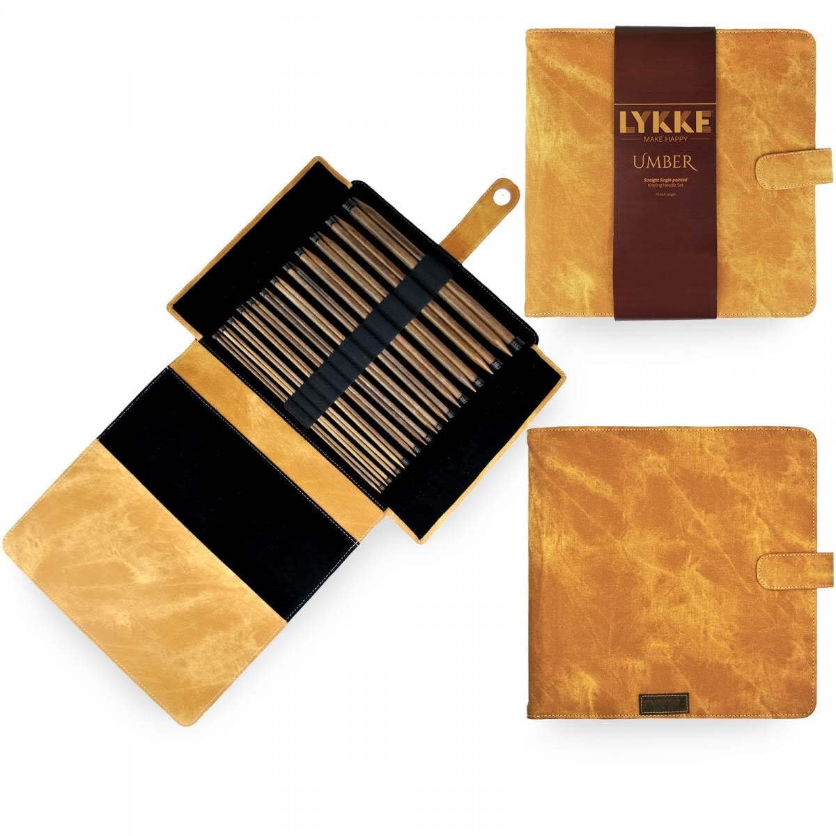 Lykke Geschenk Set mit geraden Stricknadeln in (25cm/10 - Umber)
