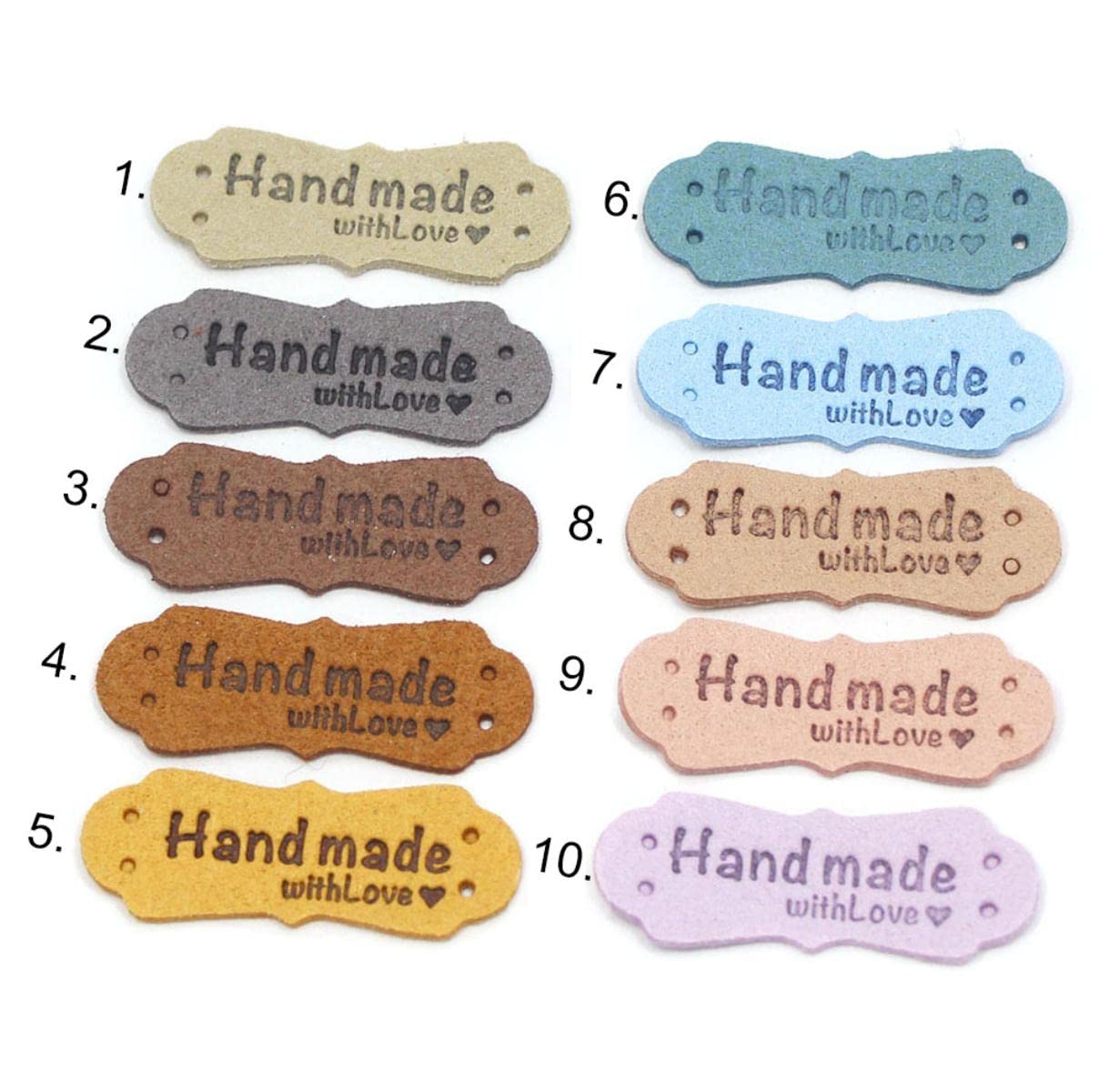 Handmade étiquette en cuir N Fait Main | 15 pièces | Exklusive Engraved Genuine Italian Leather