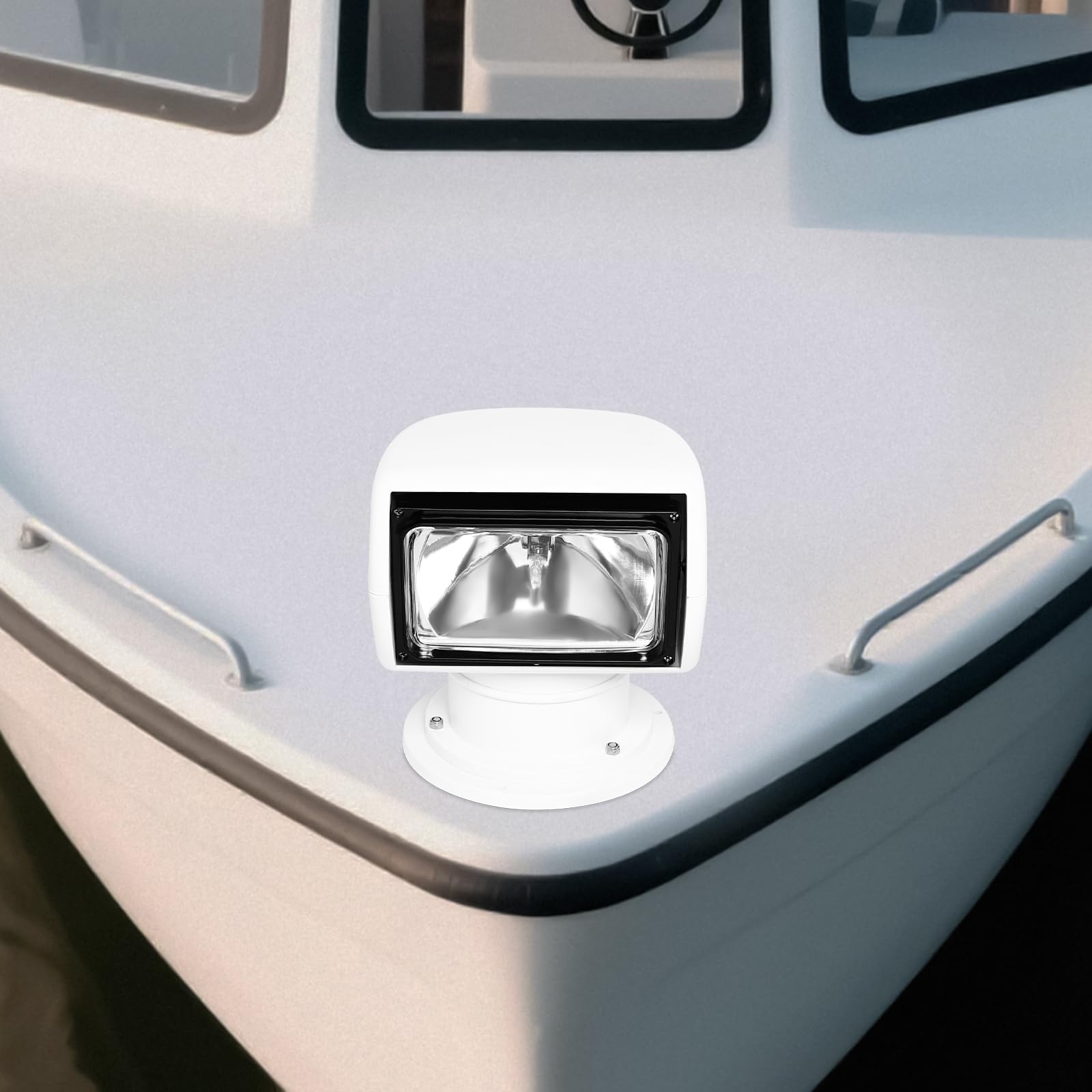 Navigationslampe Außenscheinwerfer Ferngesteuerter Strahler Wasserdichter Scheinwerfer für Boot LKW Auto Marine - Halogenlampe 100W 2300LM IP66 Weiß