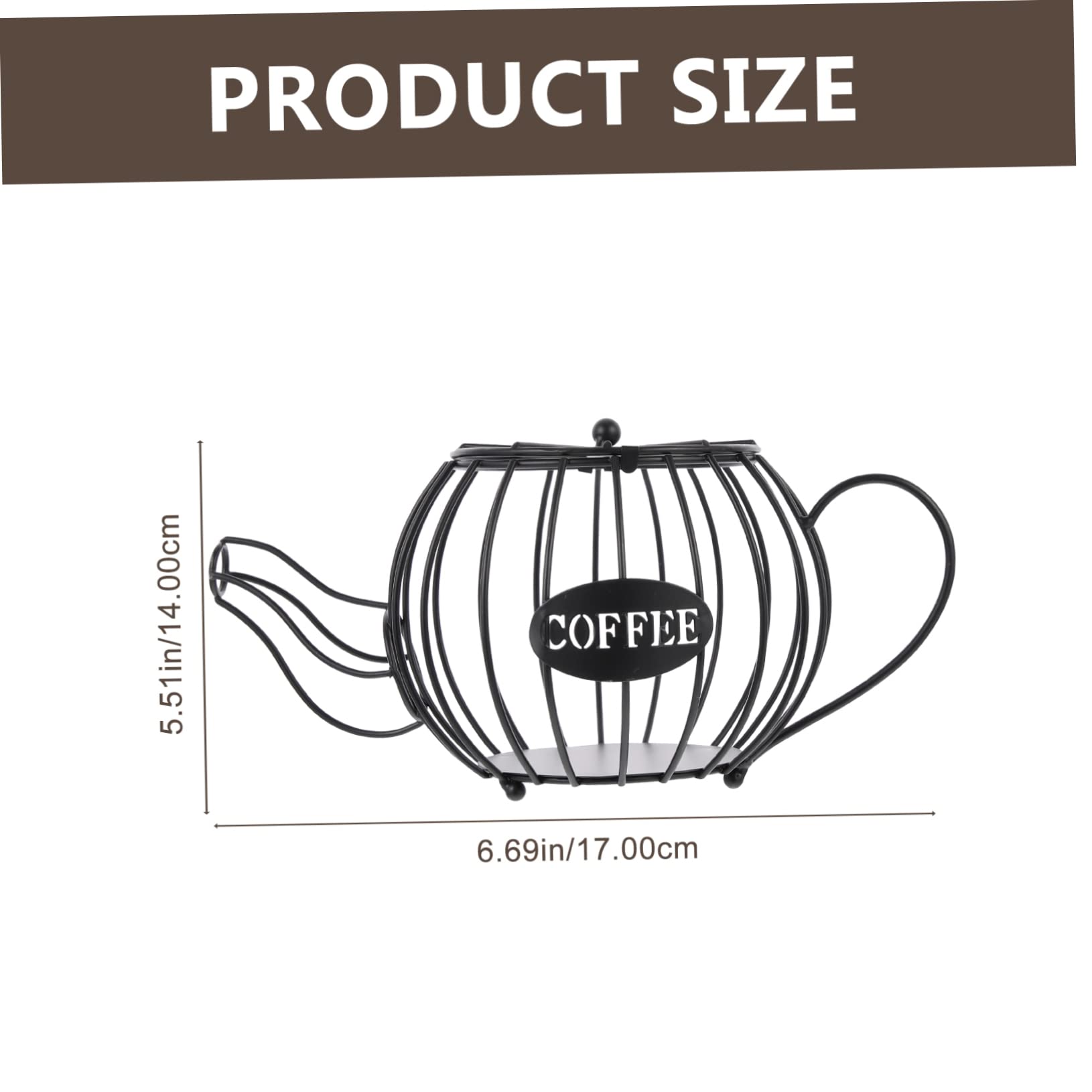 OKUMEYR Water Kettle Shaped Coffee Capsule Storage Stand Sturdy Iron Holder for Organizing Decor Hollowed Design for Efficient Space Management