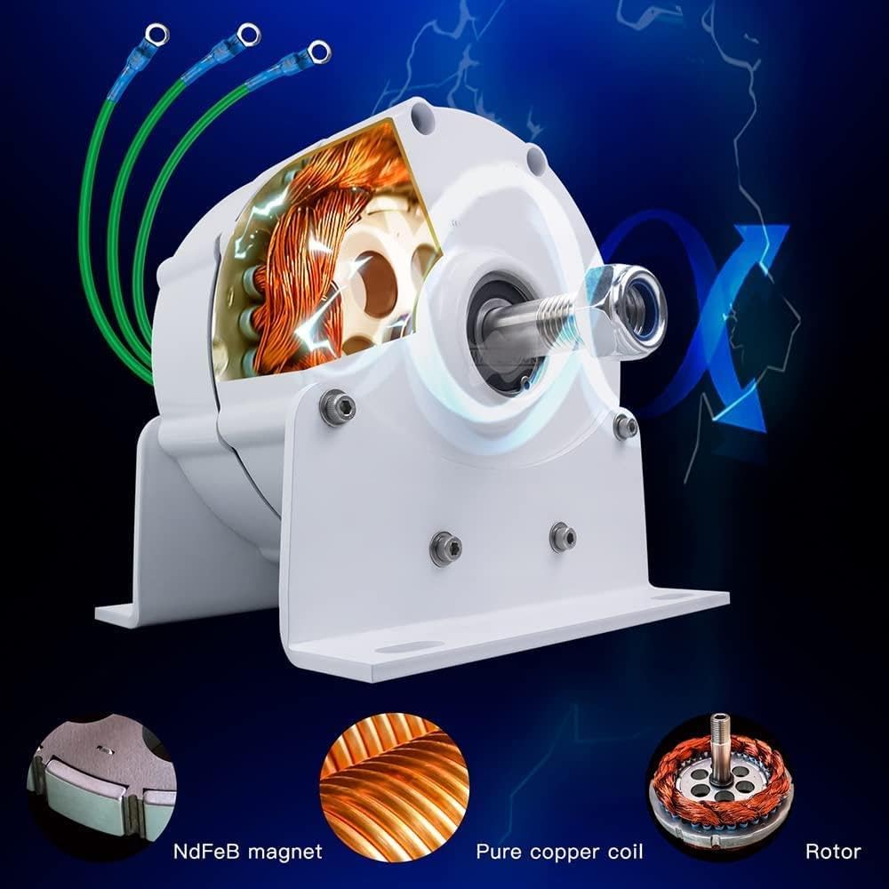 Generatore trifase a magneti permanenti senza ingranaggi ad alta efficienza e basso numero di giri, 8000W-12000W, 220V/380V CA, alternatore per turbine eoliche e idroelettriche.