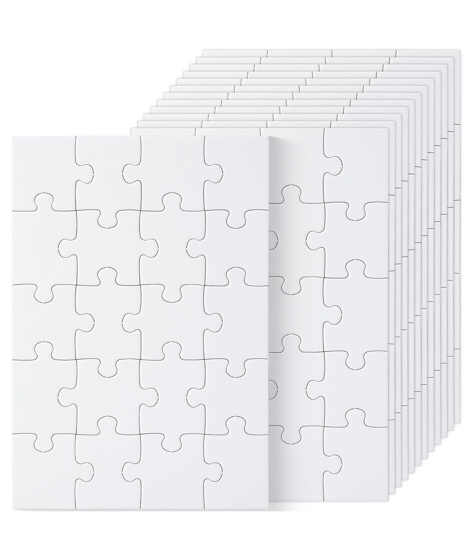Mr. Pen- Blank Puzzle Bulk, 13 Packs, 20 Pieces Each, 5.5 x 8.1 Inches, White, Blank Puzzles to Draw On, Perfect for Decorating, Kids' Activities,
