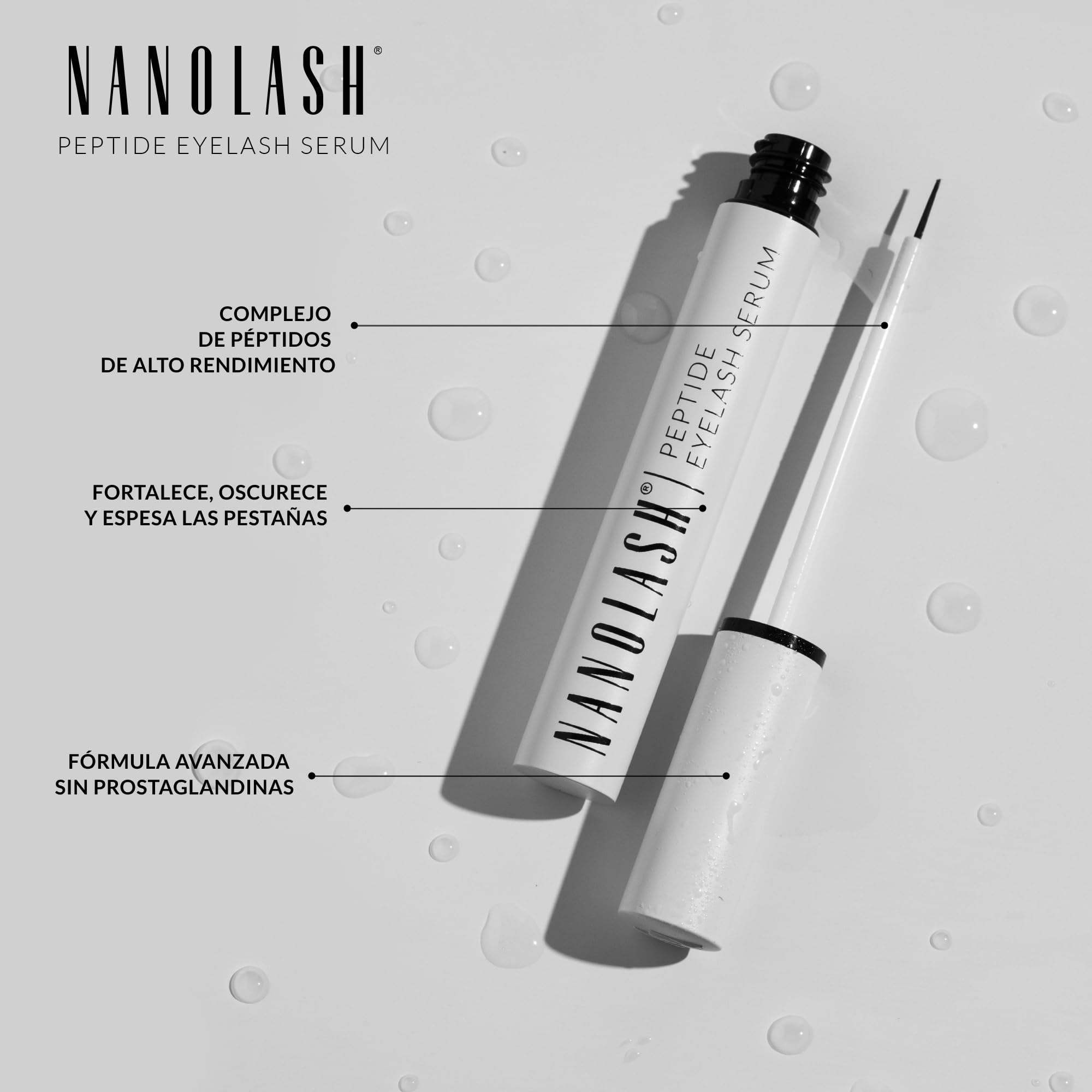 Serum para pestañas Nanolash 5 ml - sérum de pestañas con péptidos, acondicionador para pestañas, serum de pestañas, acondicionador crecimiento pestañas, serum multipeptídico para pestanas