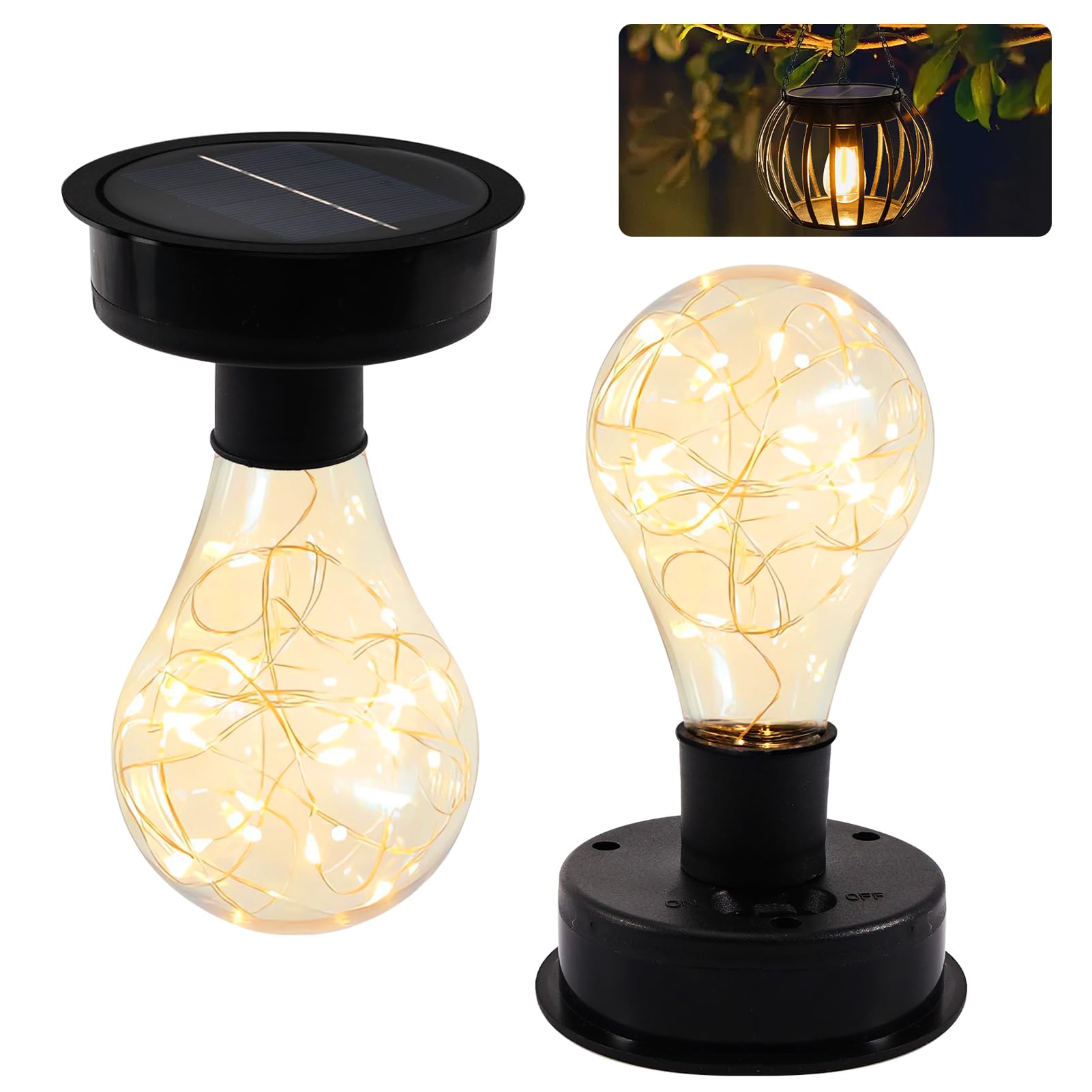 Lot De 2 Lampes Solaires De Rechange Carrées Avec Lumière LED Pour