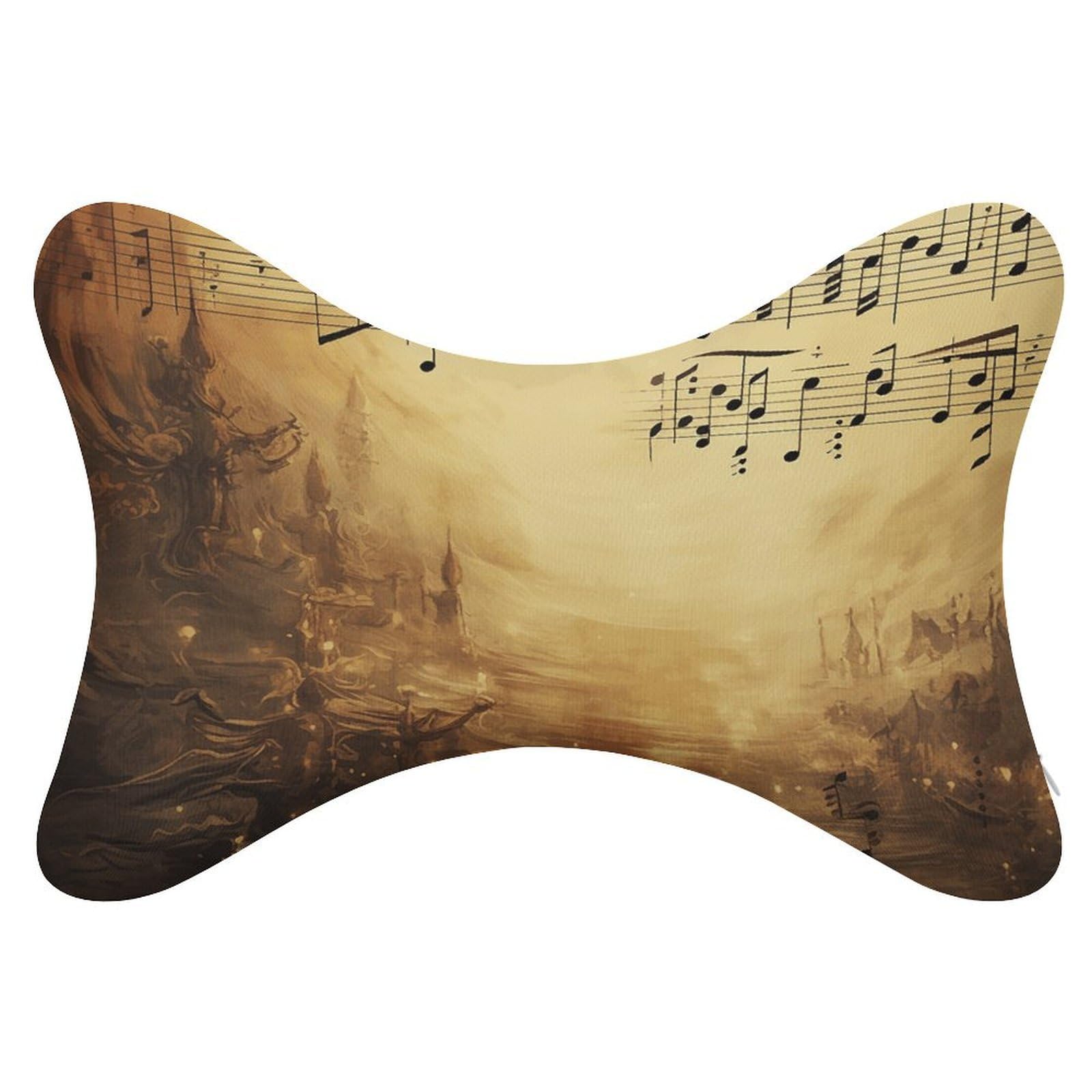 Almohada de partituras, núcleo de almohada de espuma viscoelástica, cojín, proporciona apoyo para el cuello, almohadas de coche para viajes y oficinas en casa.