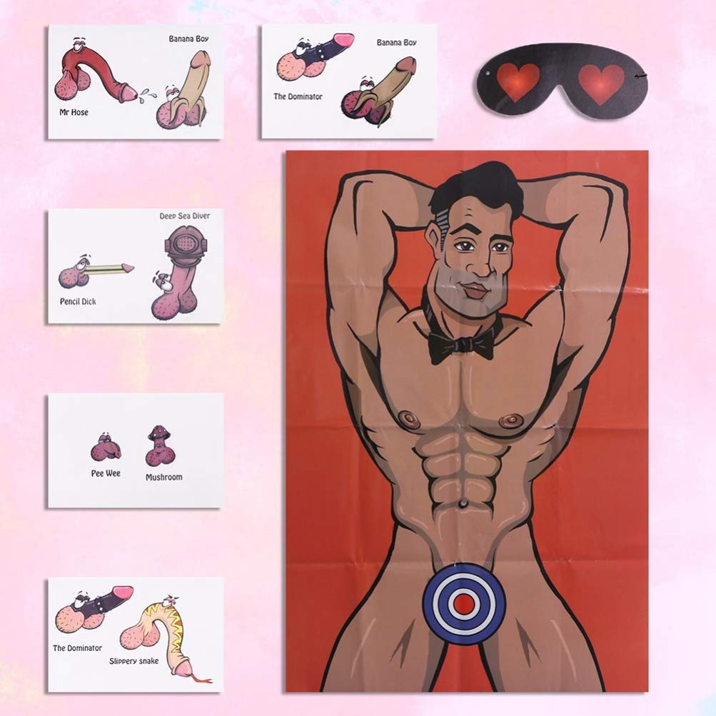 Amazon.com: Amosfun 2 Sets Bachelorette Party Game Pin The Dick Junk on The  Hunk Hens Night Party Accessory Game Props for Single Day Club Festival :  Home & Kitchen