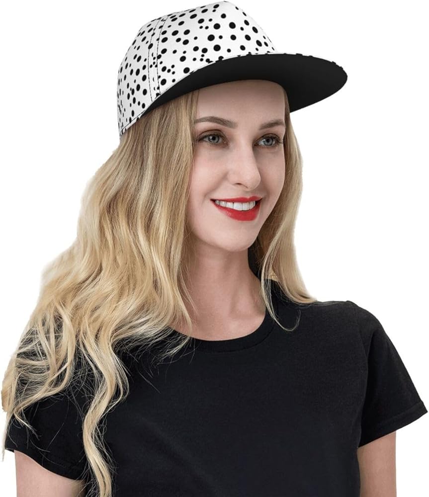 Black and White Polka Dot Fashion Baseball Cap, Suitable for All