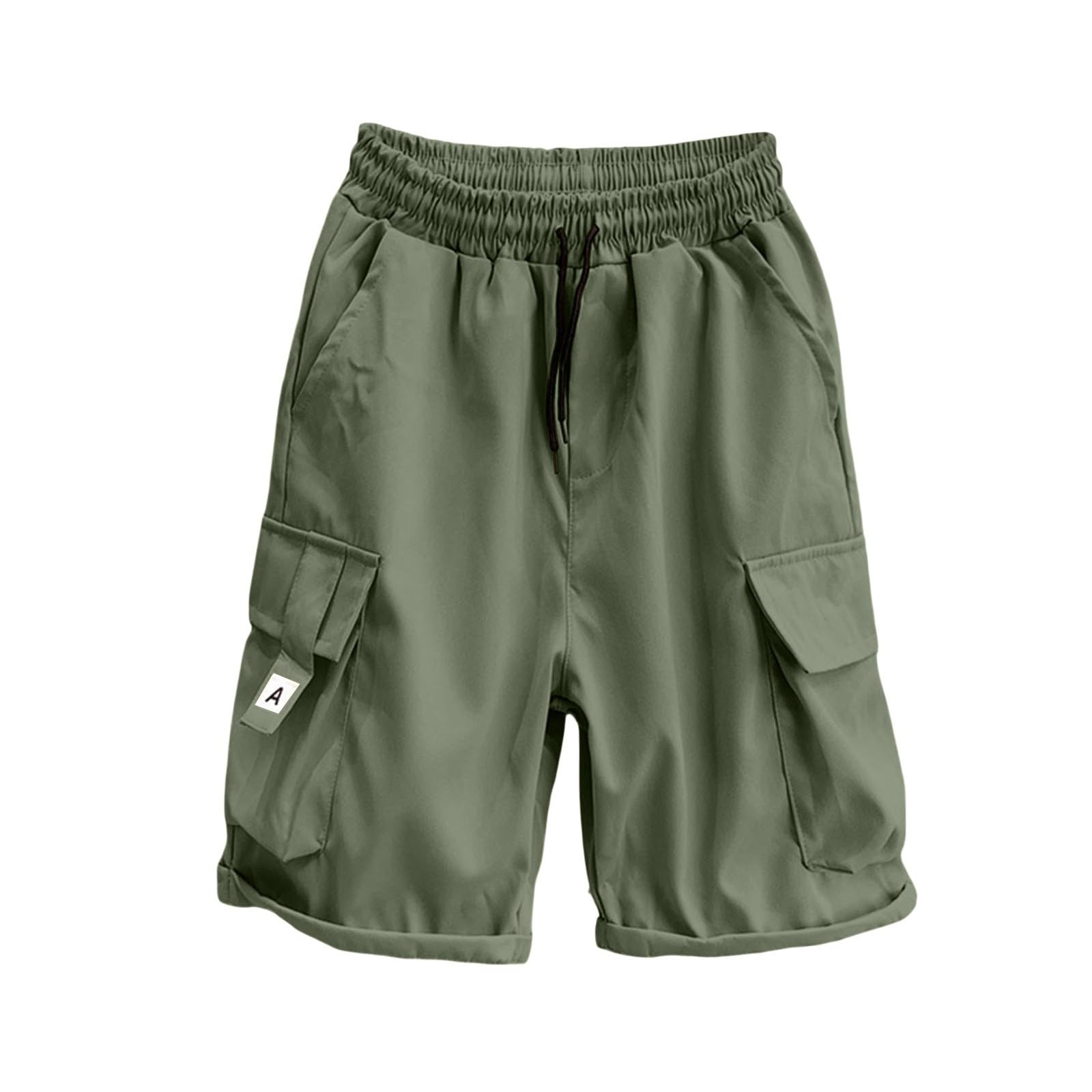 Pantaloncini cargo da uomo, elasticizzati, lunghezza al ginocchio, chino a