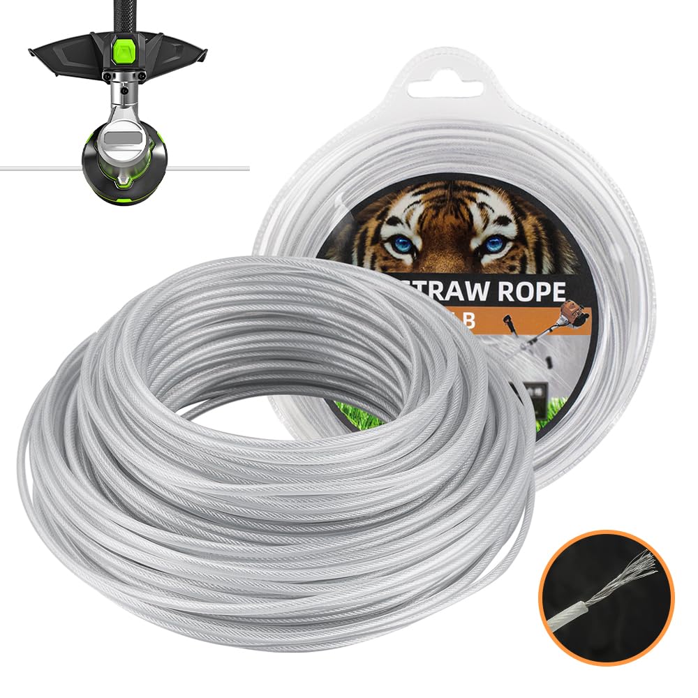 Filo per Decespugliatore in Acciaio, 3mm x 45m Filo per Decespugliatore, Filo di Acciaio Tagliaerba Linea di Trimmer Filo per Tagliabordi Filo Acciaio per Decespugliatore