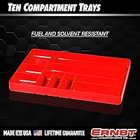 Vista 3 de Bandeja organizadora para herramientas de garaje Ernst Manufacturing, naranja, 10 compartimentos