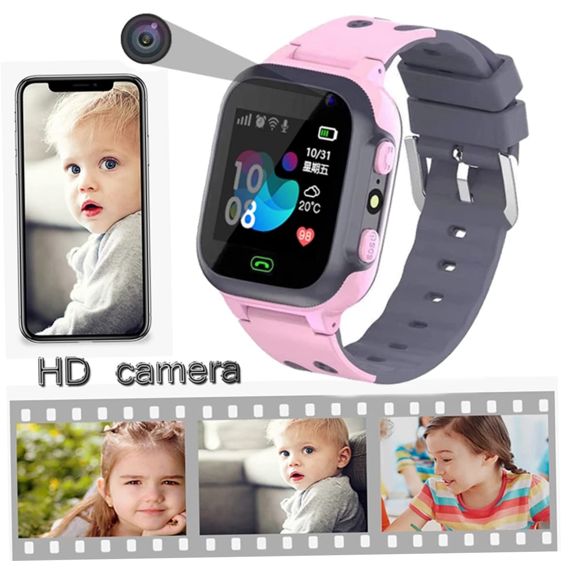 Kids Smart Watch Smarproofr Game Game Smartwatch Location Tracker Avec Appareil Photo Sock Sos Pour Guits Gilles TéLéPhone Smartwatch Pour GarçOns