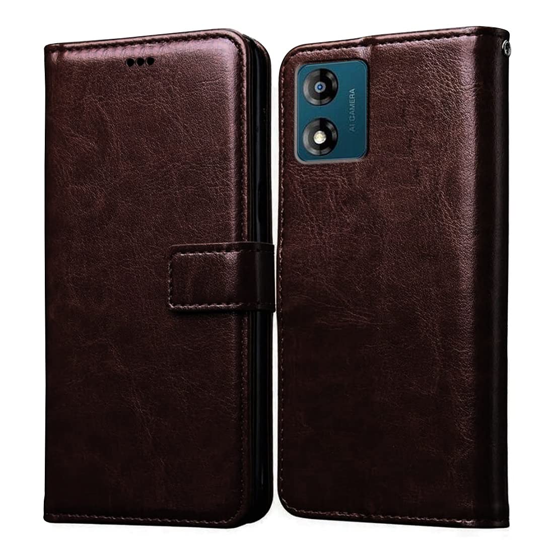 Amazon Brand- Solimo Flip for Motorola Moto E13 4G (Leather_Coffee) (B0BX6K6BYB) Amazon Price History, Amazon Price Tracker