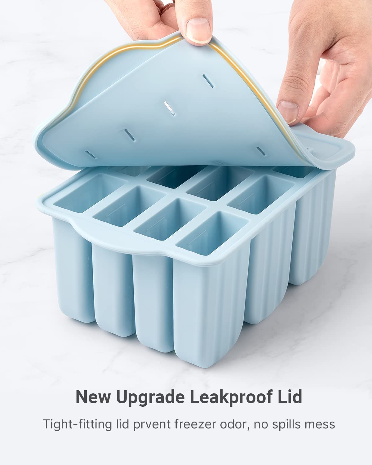 Popsicles Molds, Ice Pop Mold Silicone Popsicle Maker Molds 12 Silicone Popsicle Molds for Kids Adults Easy-Release BPA-free Homemade Popsicle Molds with 50 PCS Sticks, Brush, bags, twist ties