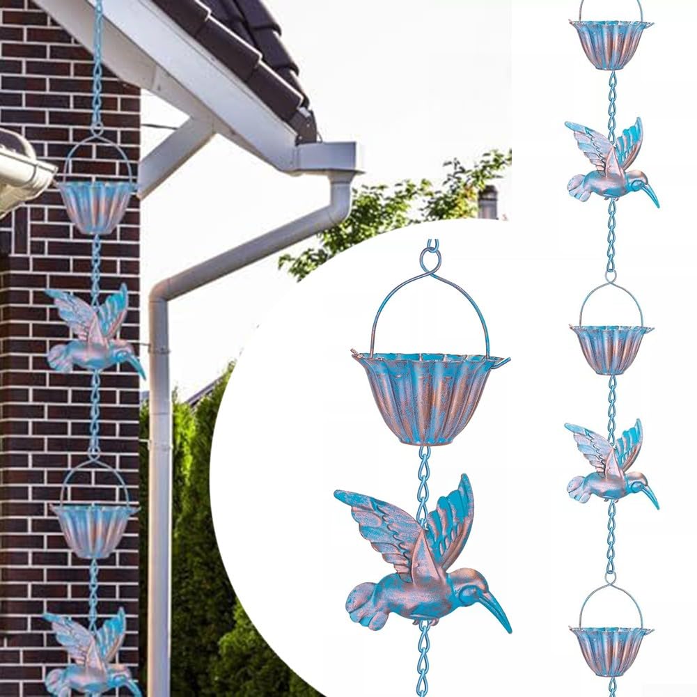 Chaîne de pluie en forme de colibri pour l'extérieur