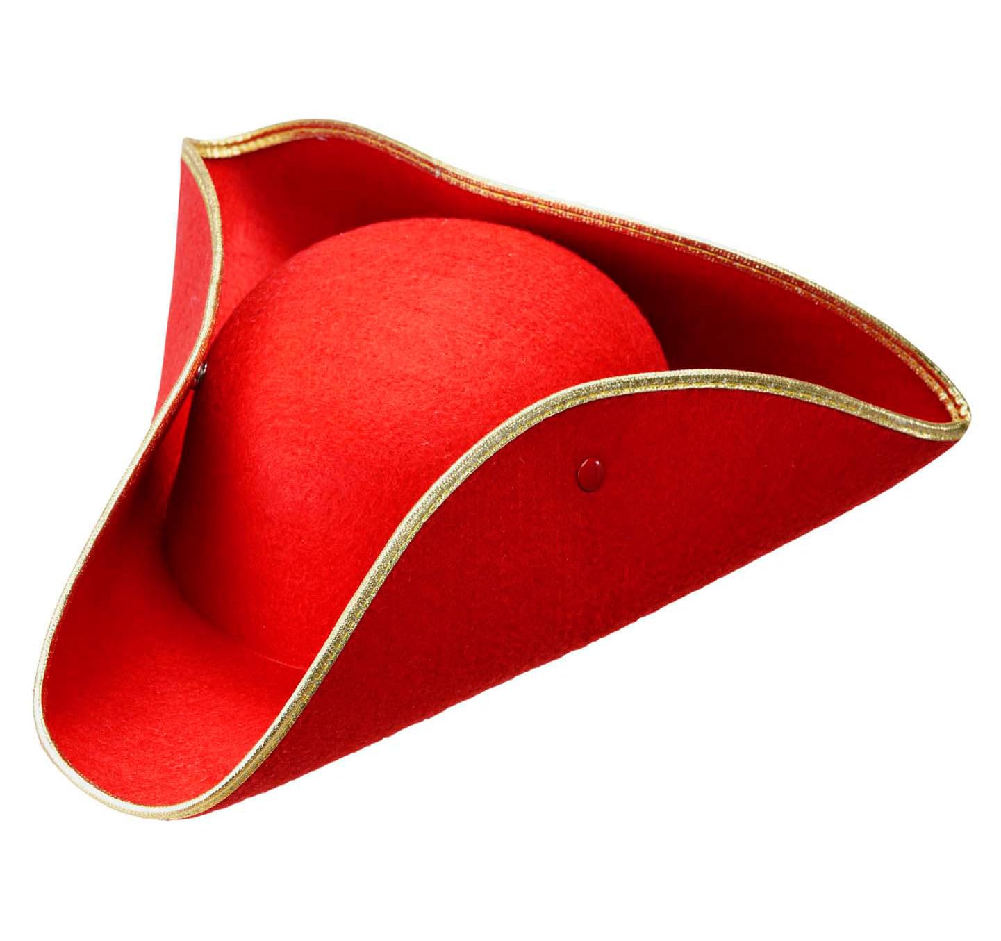 Tricorn Felt - Red Pirate Hats Caps & Headwear for Fancy Dress Costumes Accessory — image 1