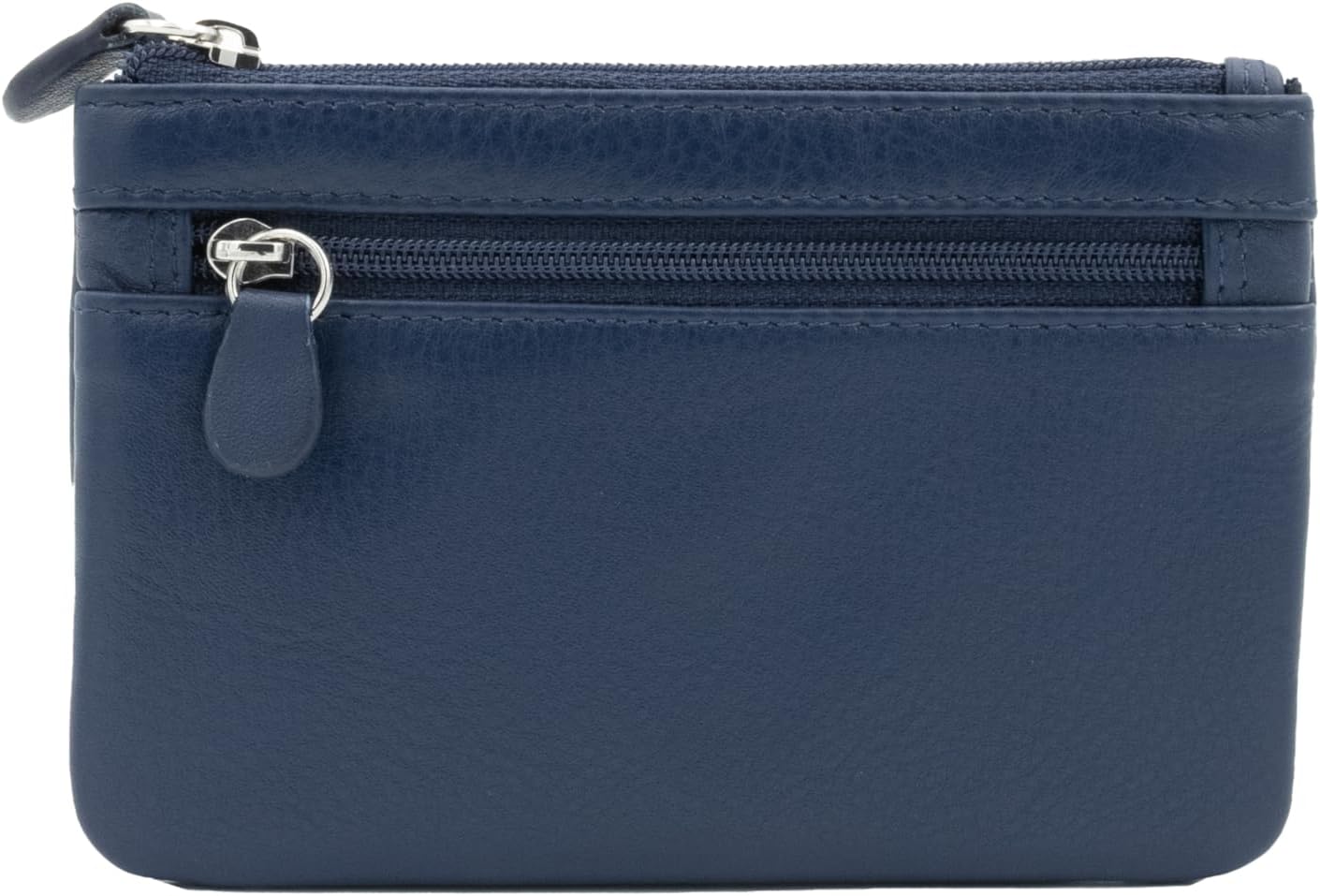 Briomhar Celtic Leather Coin Purse with RFID - Skinny Slim Flat Credit Card Holder for Women (Navy)