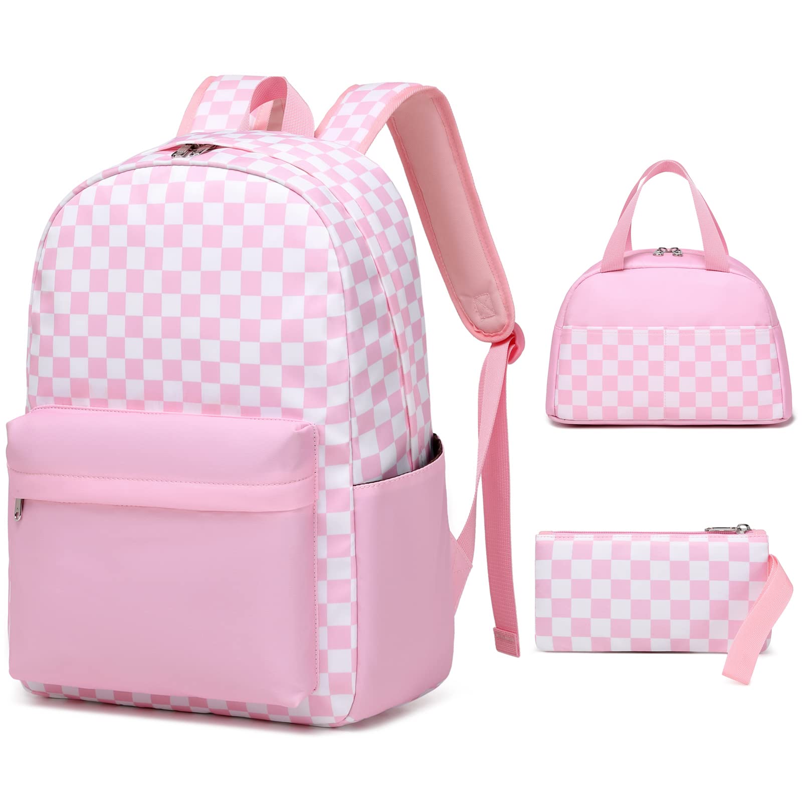 Sunborls Backpack for Teen Girls Lightweight High-capacity Middle Student Bookbag Women Backpack with Lunch bag 3Pcs