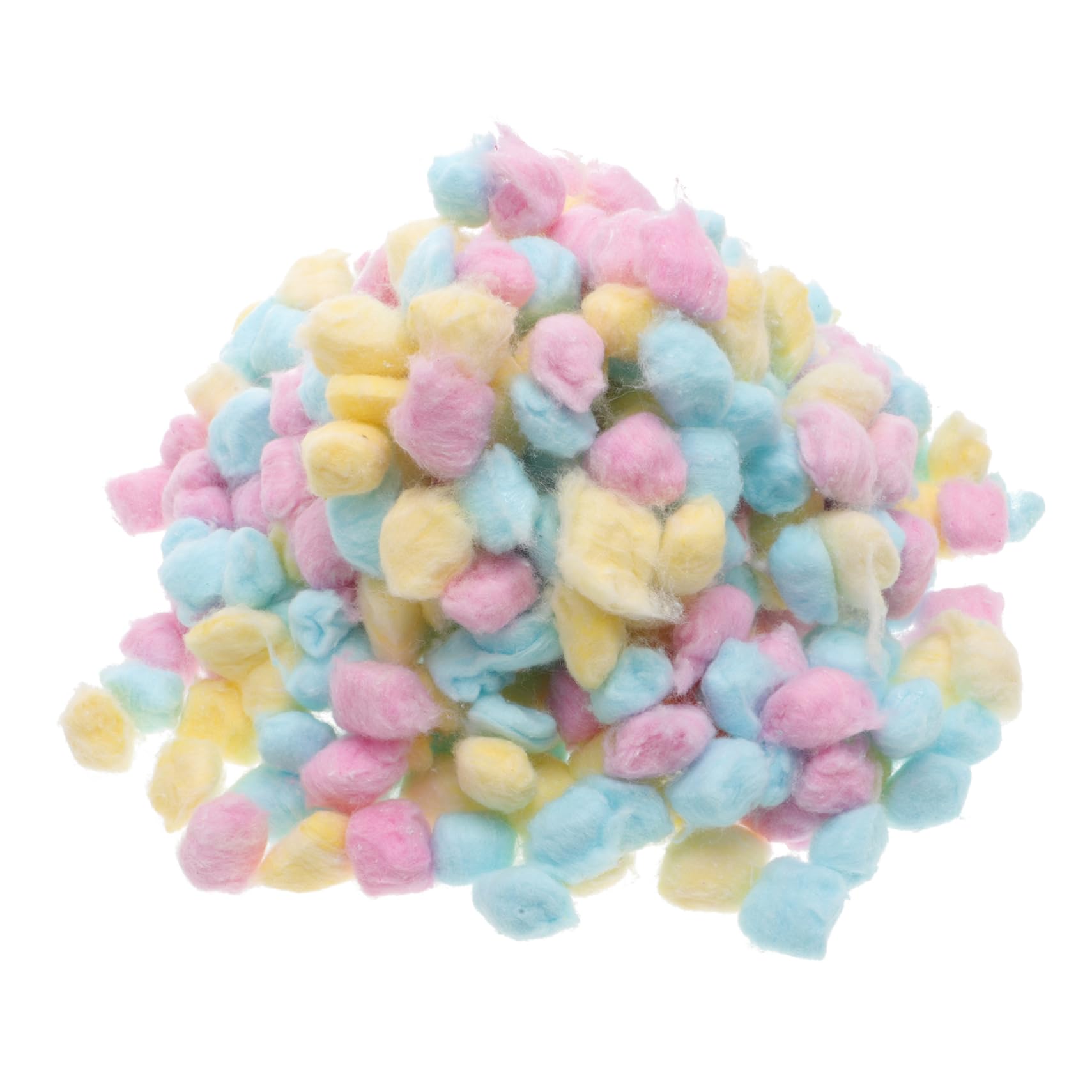 PACKOVE 500g Bunte Baumwoll Wattebällchen für Babys in Pink Gelb und Blau Weiche Wattebäusche zum Abschminken für Handarbeiten Leichte und Hygienische Reinigung