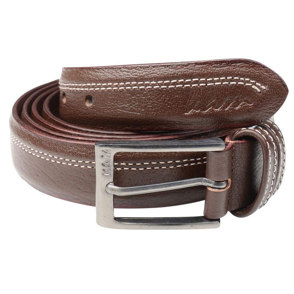Kam Men's Leather Trousers Belt (916) inBrown Trousers Belt (916) in To Fit Size 64-66 Inches