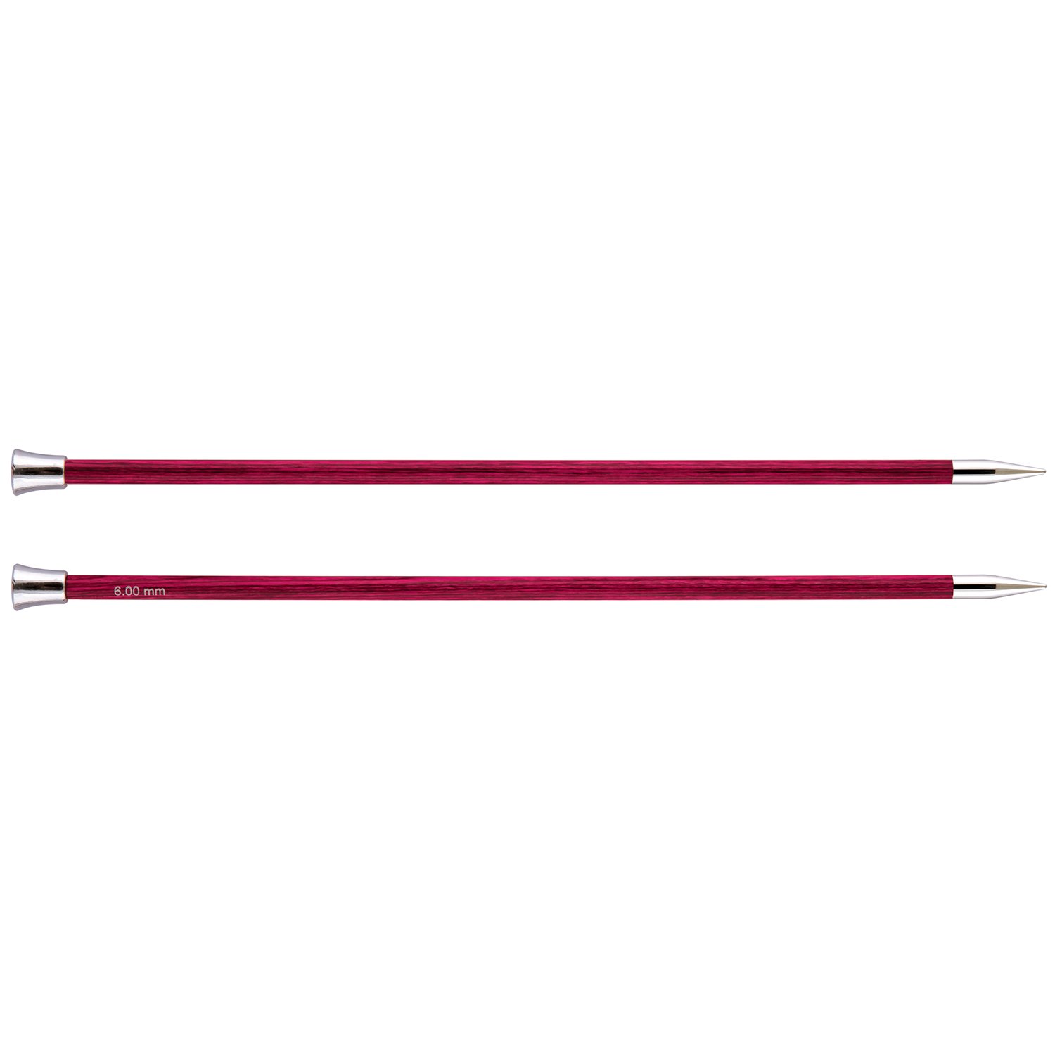 KnitPro Royale: Knitting Pins: Single Ended: 40cm x 6.00mm, Birchwood, brass, Multi-Colour, 6mm