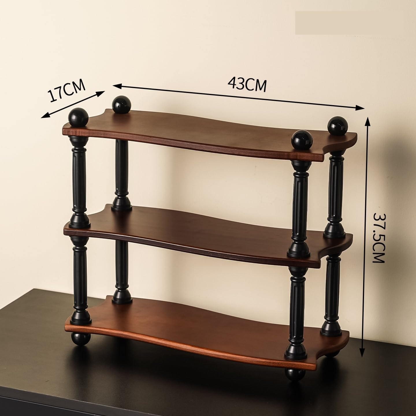 Soporte Para Tazas Estante de almacenamiento tazas tres capas cocina escritorio retro Para Encimeras De Cocina