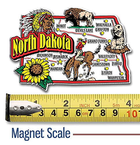 Imán decorativo jumbo del estado de North Dakota miniatura 2