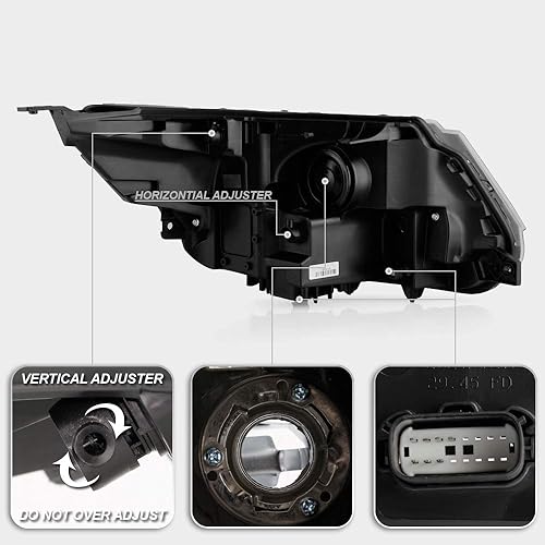 Miniatura 3 de ACANII - Para Ford Explorer Sport 2016-2019LimitedXLTPlatinum sin LED completo LED negro DRL faros delanteros par