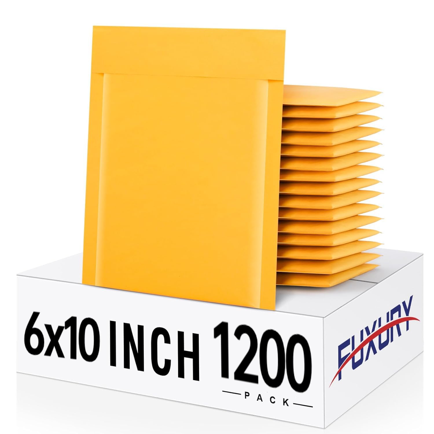 Fuxury Kraft Bubble Mailer 6x10 1200 Pack Usable Size 6x9" Padded Envelopes