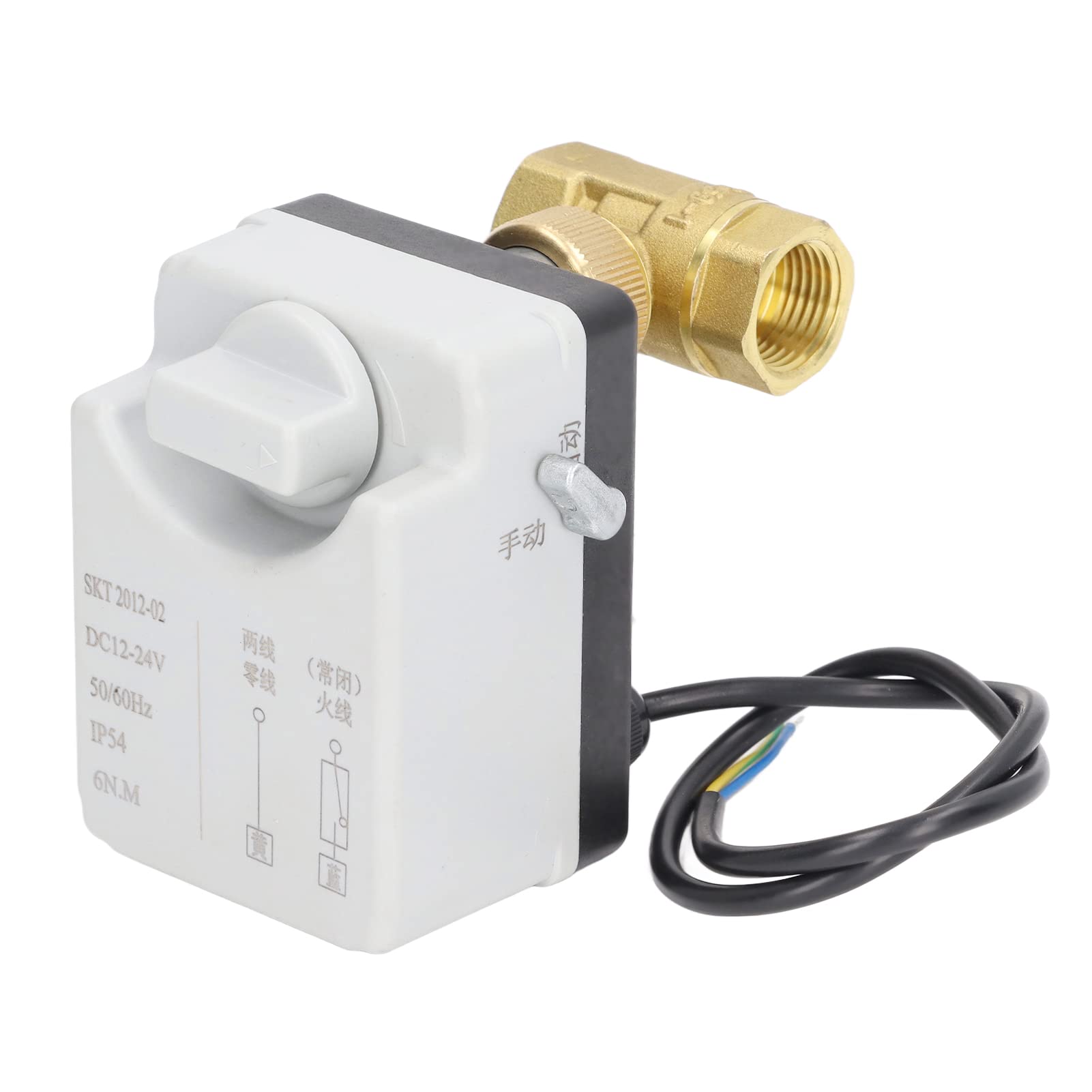 2 Voies Vanne à Bille Motorisée, DC 12V-24V Vanne Motorisée, DN15 1/2" 2 Fils 2 Voies Normalement Fermée Electrique Motorisée Vanne a Sphere Electrovanne Vanne électrique