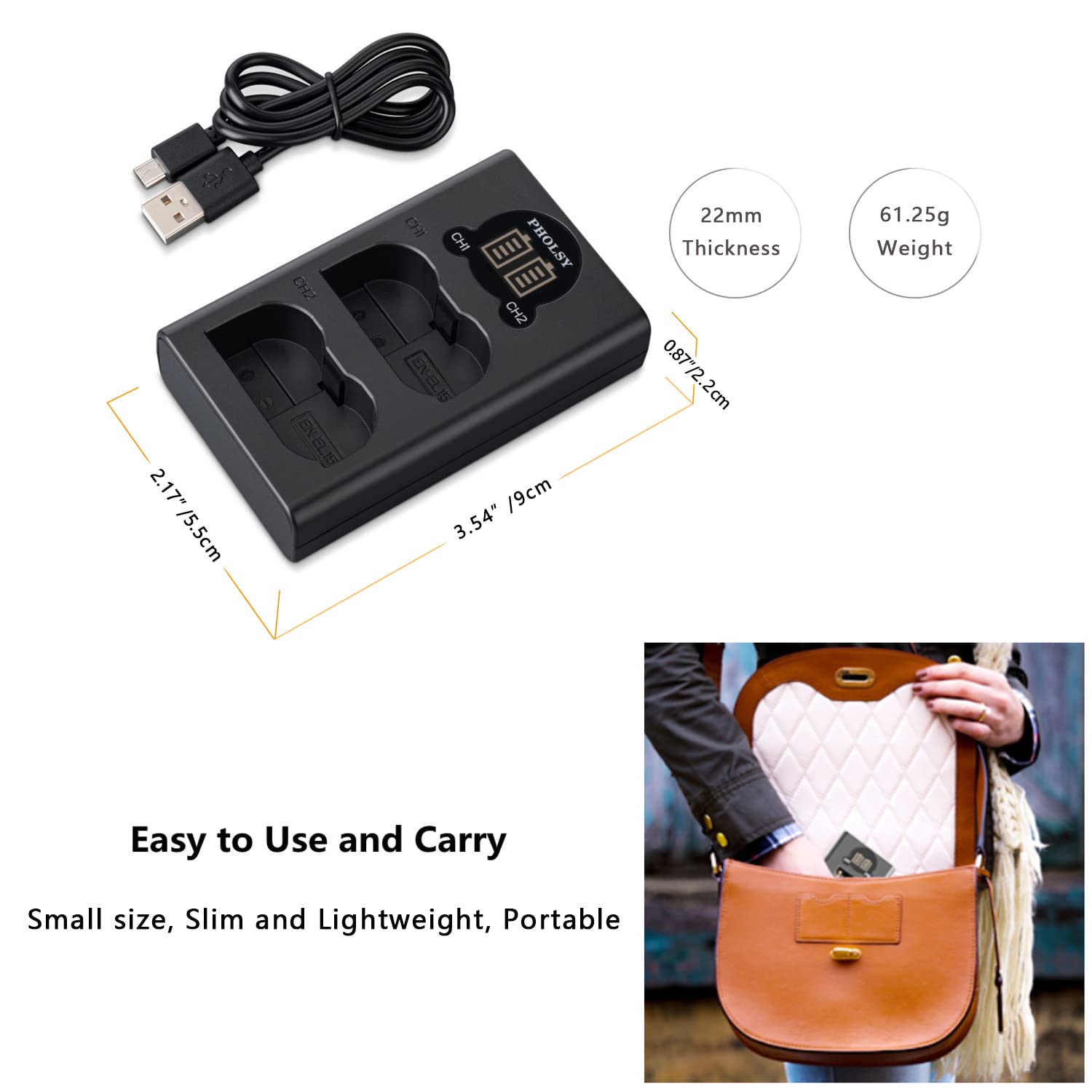 ENVIIRON 美顔器 充電器・ケース付き Amazon.com : EN-EL15 Battery Charger, PHOLSY Dual USB Charger EN