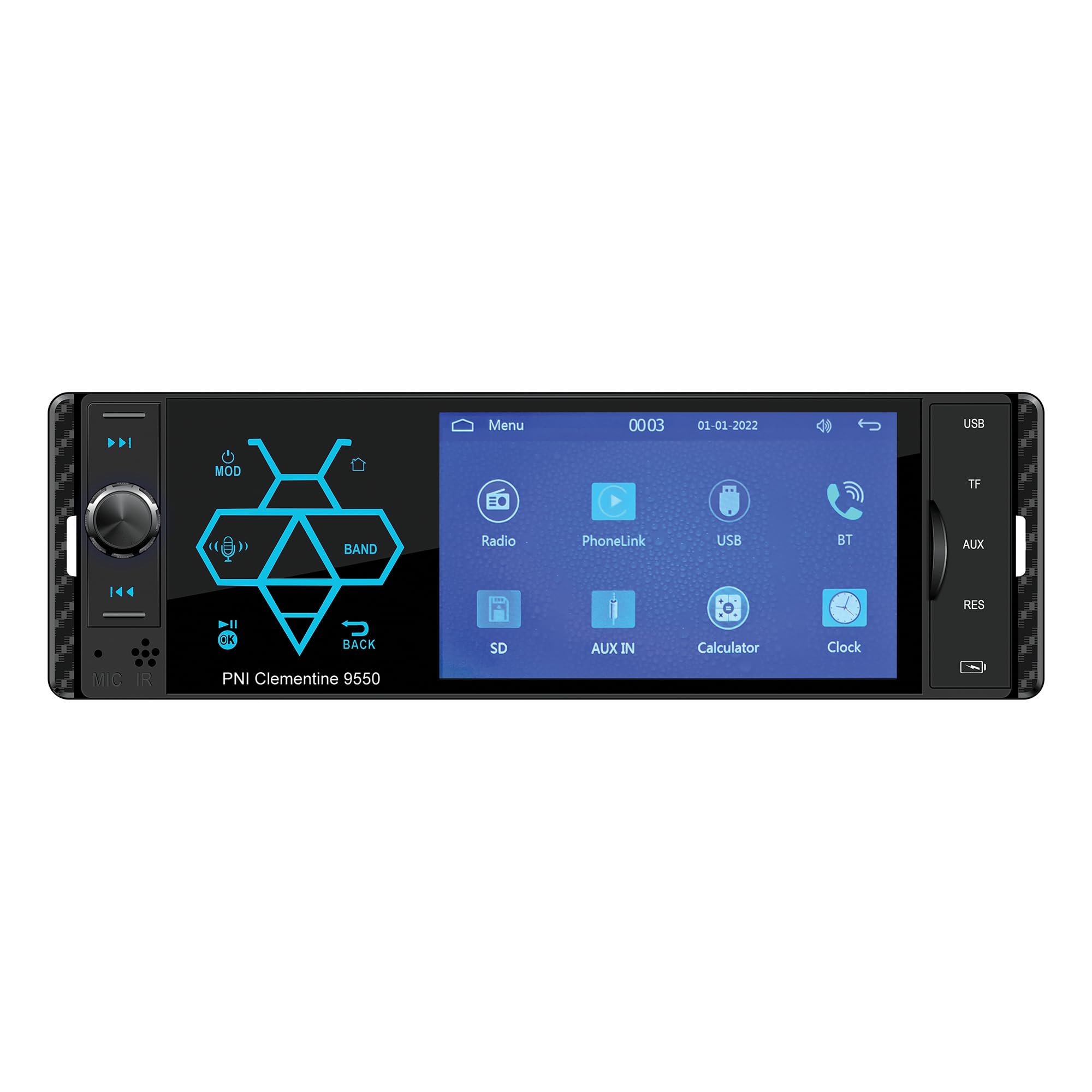 Car MP5 player PNI Clementine 9550 1DIN display 4 inch 50Wx4, Bluetooth, FM radio, Carplay, RDS function