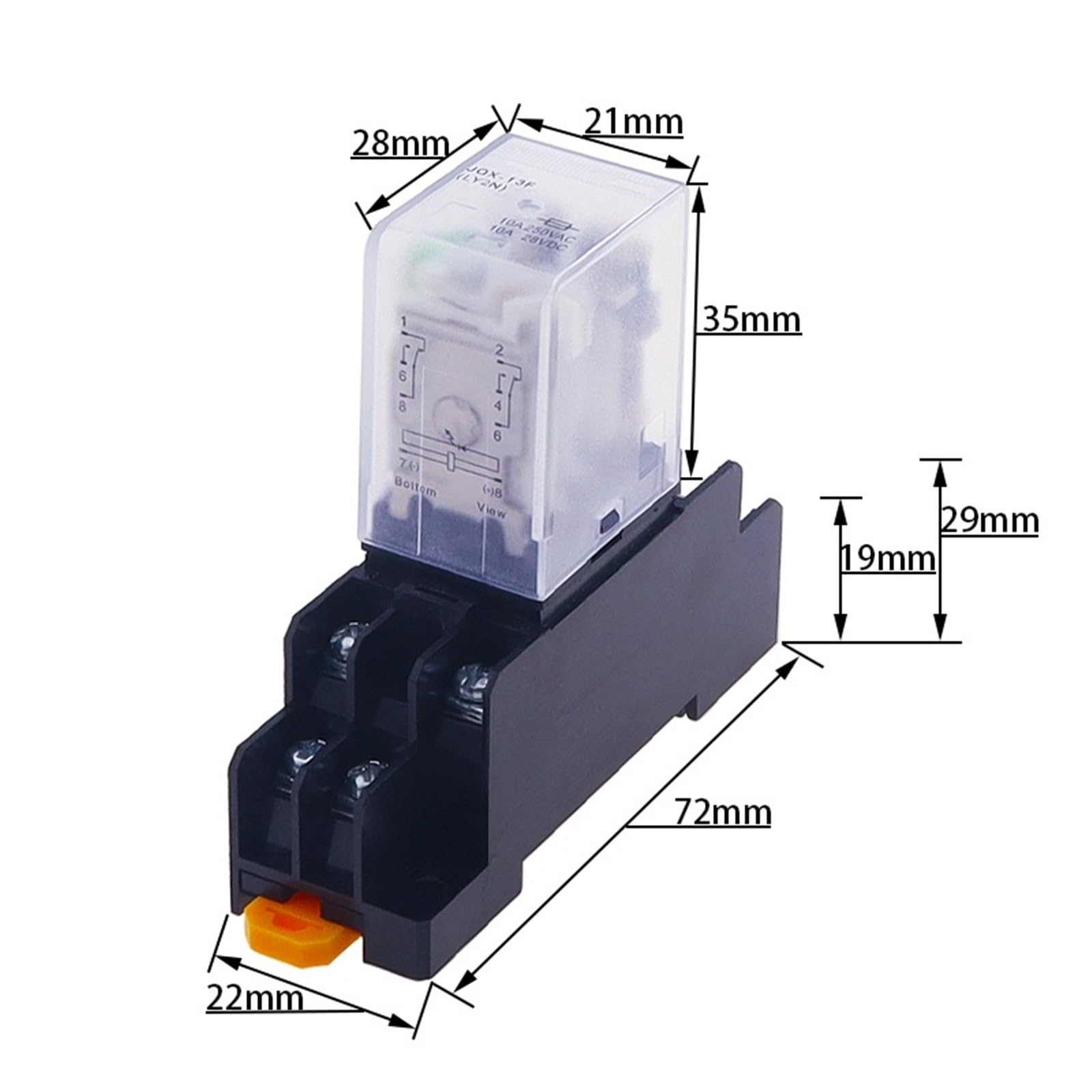 Relé de potencia de bobina de 220/240 V CA, 10 A, 8 pines, LY2NJ, HH62P, HHC68A-2Z, JQX-13F, con base de zócalo(DC,48V)