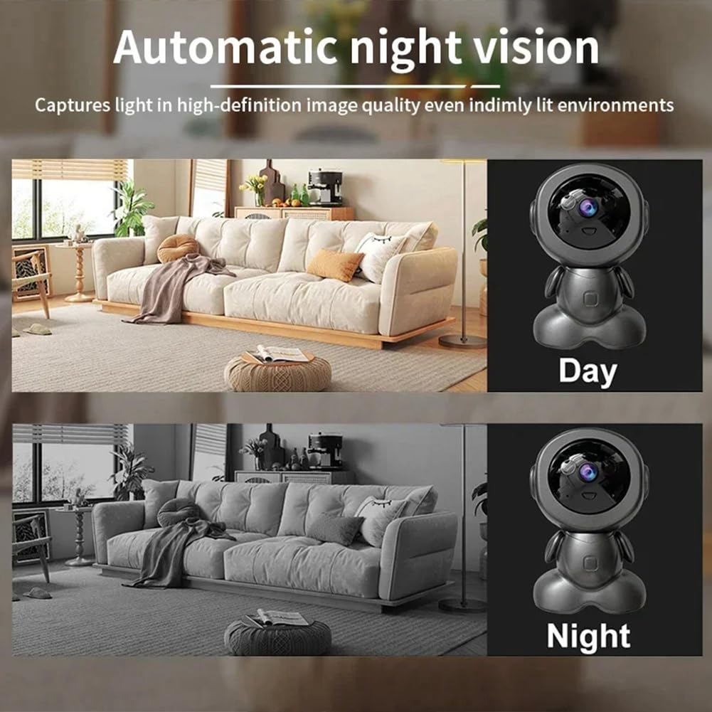 Cámara Inalámbrica WiFi de 2 MP con Seguimiento Automático, Detección por Inteligencia Artificial, Monitor para Bebés, Cámaras Vigilancia Robóticas Inalámbricas HD (UE)