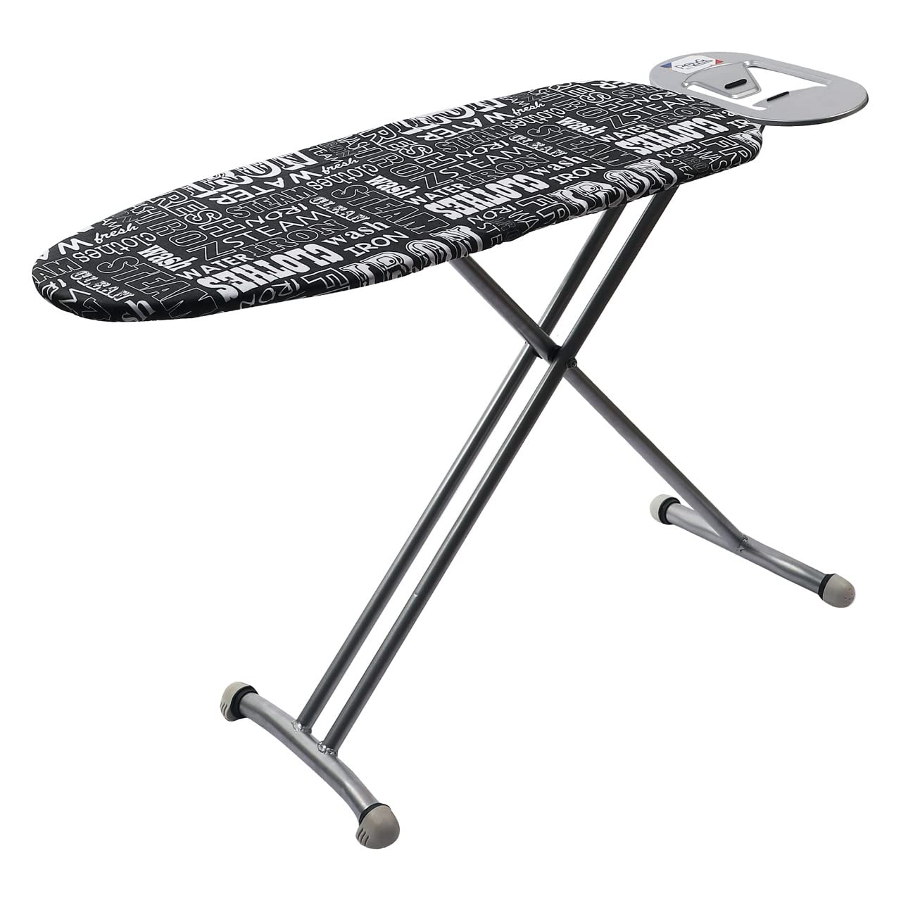 Finiky Berlin Iron Table for Ironing Clothes - Black, Surface (97 x 34 cm) | Anti-Slip Feet, Heat-Resistant, Sturdy 3-Leg Design, Iron Rest with Silicon Stopper | Space-Saving Ironing Board