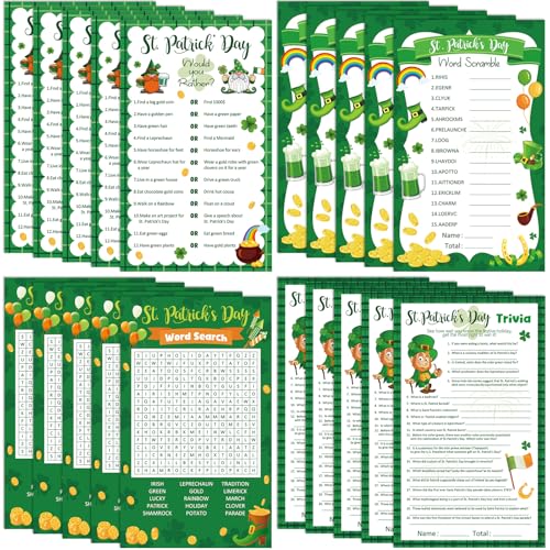 83Pcs St. Patrick's Day Games Cards for Adults...