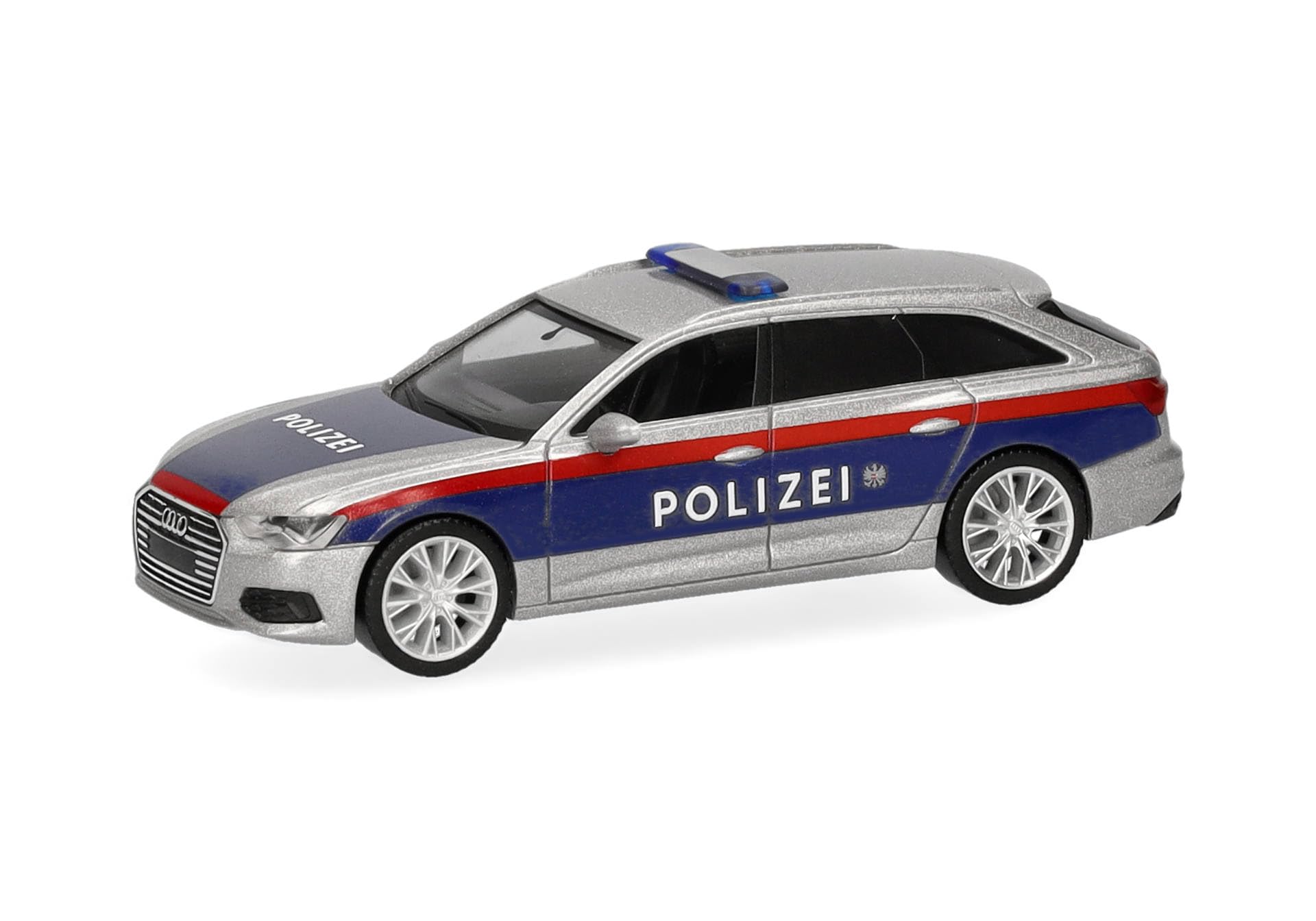 Herpa 099103 | Audi A6 Avant | Police Austria | 1:87 | Track HO | Miniature Model
