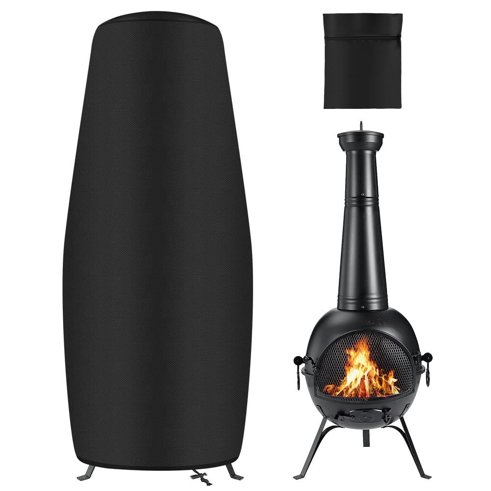 AOOWU Patio Heater Cover, Outdoor Heavy Duty 210D Oxford Fabric, Waterproof Windproof UV Protection, Outdoor Garden Heater Cover with Zipper and Adjustable Hem Cord, Electric Patio Garden Heater Cover — view 12