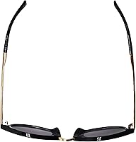 Vista 3 de Foster Grant JS 18 01 - Gafas de sol redondas con montura negra y dorada para mujer, Negro