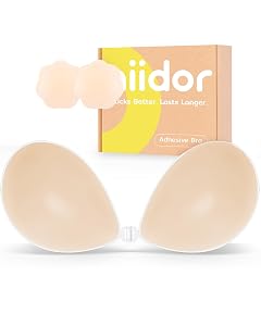 Niidor Adhesive Bra Strapless Ultra Sticky Invisible Push up Silicone Bra Multiple Colors Sizes Reusable for Backless Dress