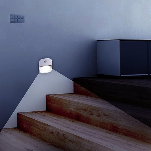 Miniatura 5 de FXK Luz nocturna con sensor de movimiento, luces LED de noche alimentadas por batería, luces de escalera con sensor de movimiento inalámbricas para
