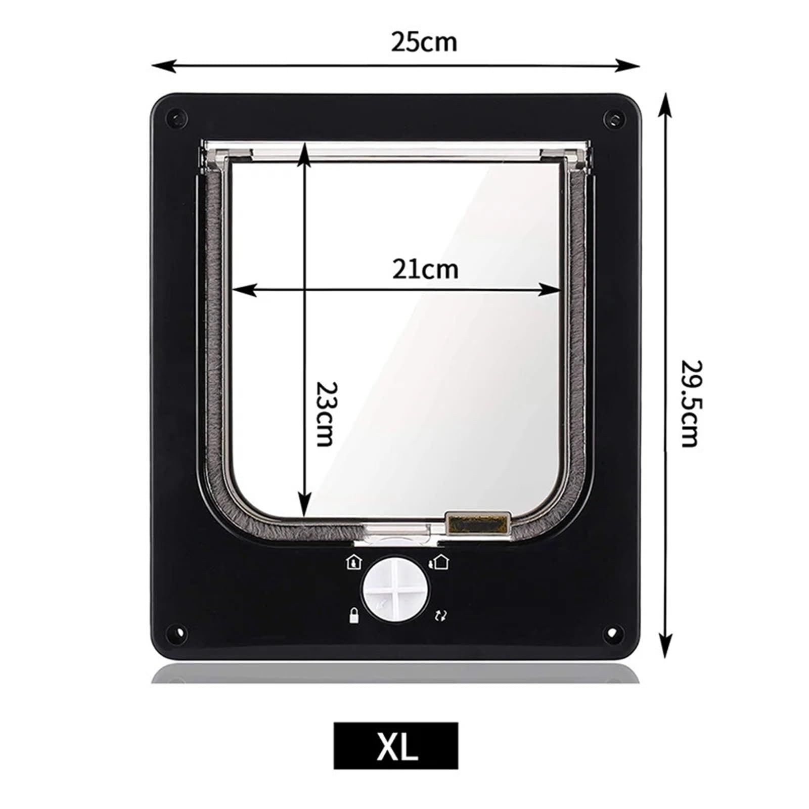 Chatiere pour Chat Porte directionnelle contrôlable d'entrée et de Sortie for Chats, Ouverture multifonctionnelle créative, Fournitures for Animaux Compagnie pour Porte(Black,XL)