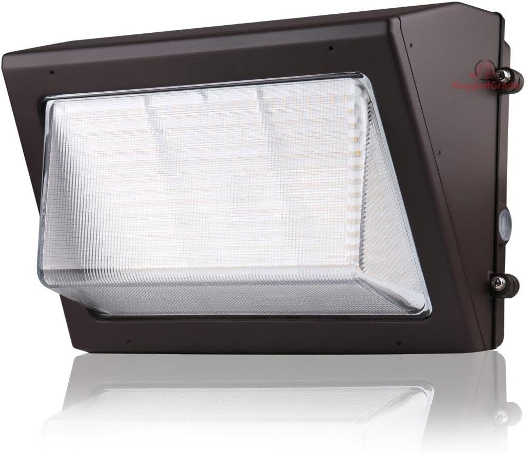 RuggedGrade 60W LED Wall Pack - Durado IV Series - 8,700 Lumens - 5000K Bright White - Semi Cut-Off Without Photocell - Outdoor LED Wall Light - Bronze Housing - DLC 5.1 Premium