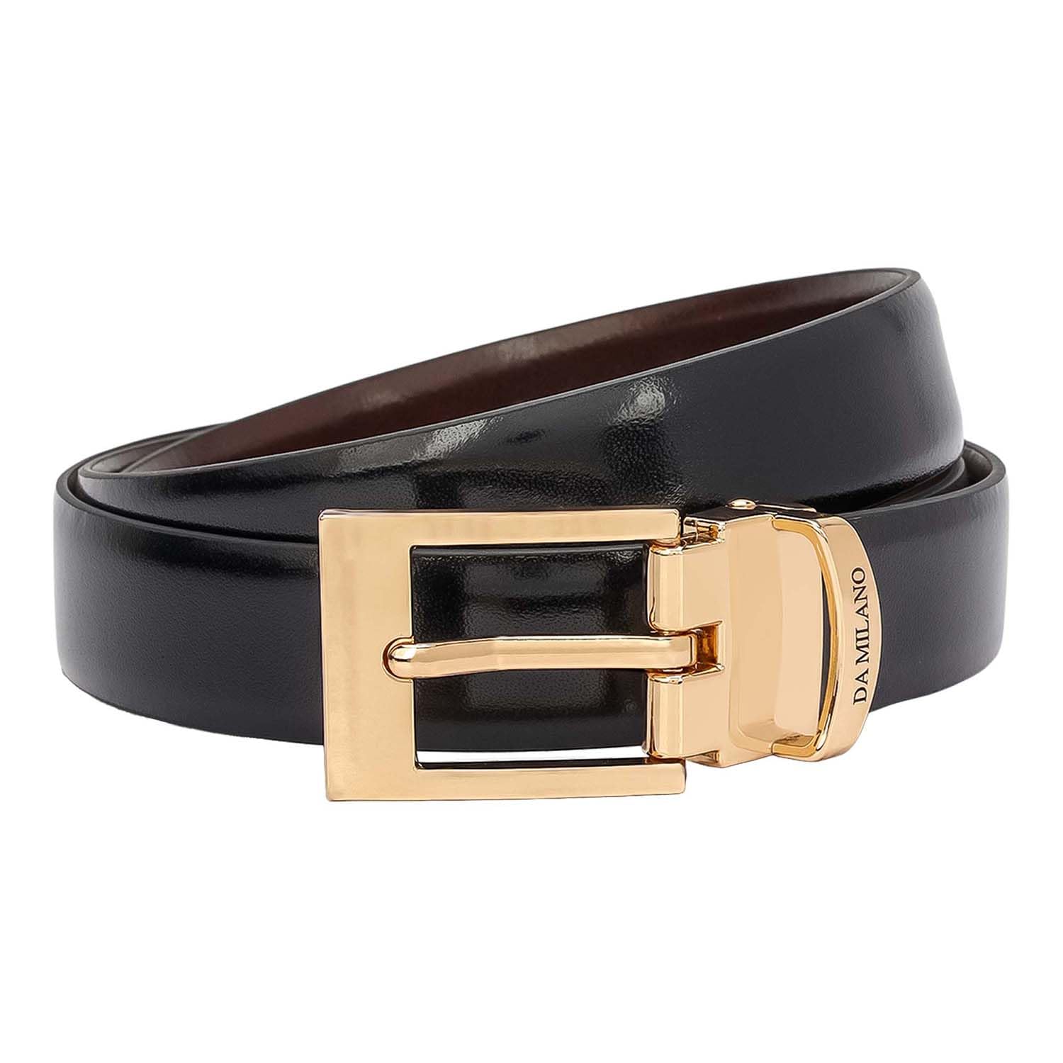Non Reversible Formal Leather Belt for Women - Black & Brown | Gold Finish Buckle For Everyday Wear (1012G-25-OL)-image-27