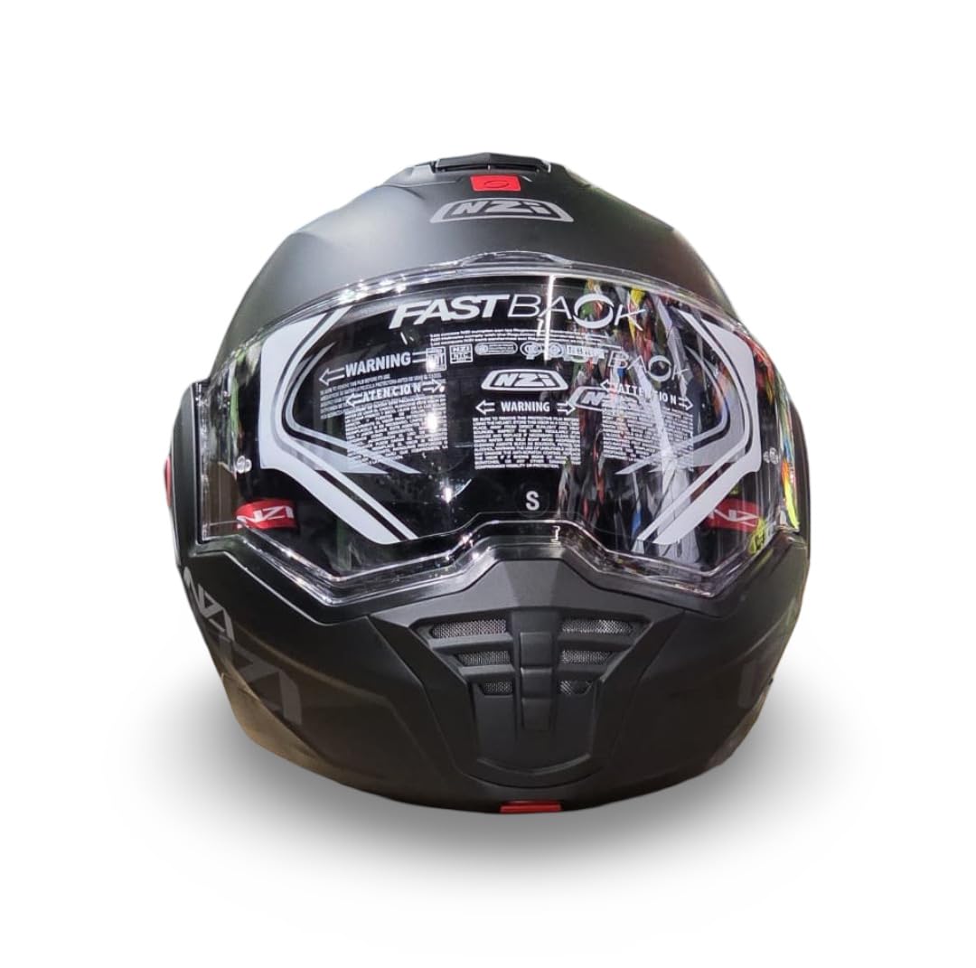 NZI Casco Modular NZI Fastback Duo 180º Negro Mate Abatible con Visor Solar - Unisex Hombre y Mujer - Homologado P/J ECE 22.06 (L)