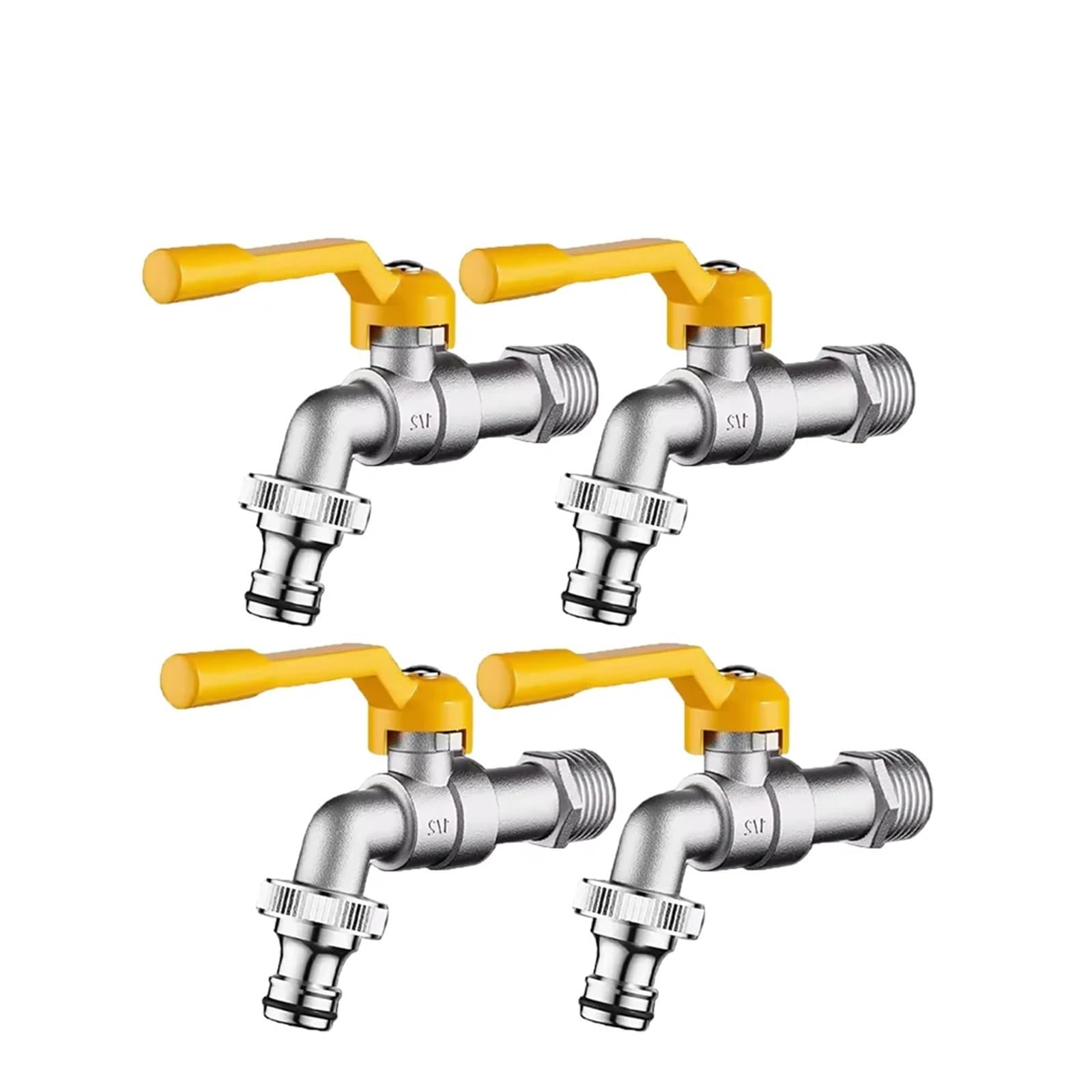 Rubinetto Giardino 1-4 pezzi 1/2'' rubinetto for tubo da giardino in ottone uno dentro due fuori 4 punti tutto in rame for connettore for balcone esterno Per il cortile(Single-outlet 4Pcs)