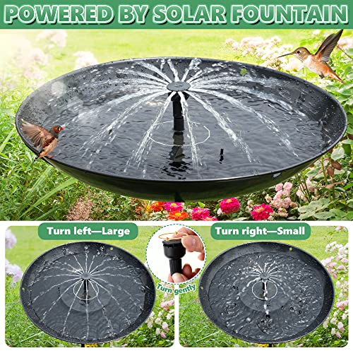 Solar Bird Bath Fountain, 15.5 Inch Deck Mount Metal Bird Bath Bowl Powered By Water Fountain Pump For Outdoor Garden, Patio, Backyard, Yard, Deck (Deck Mounted Style) #TOP2
